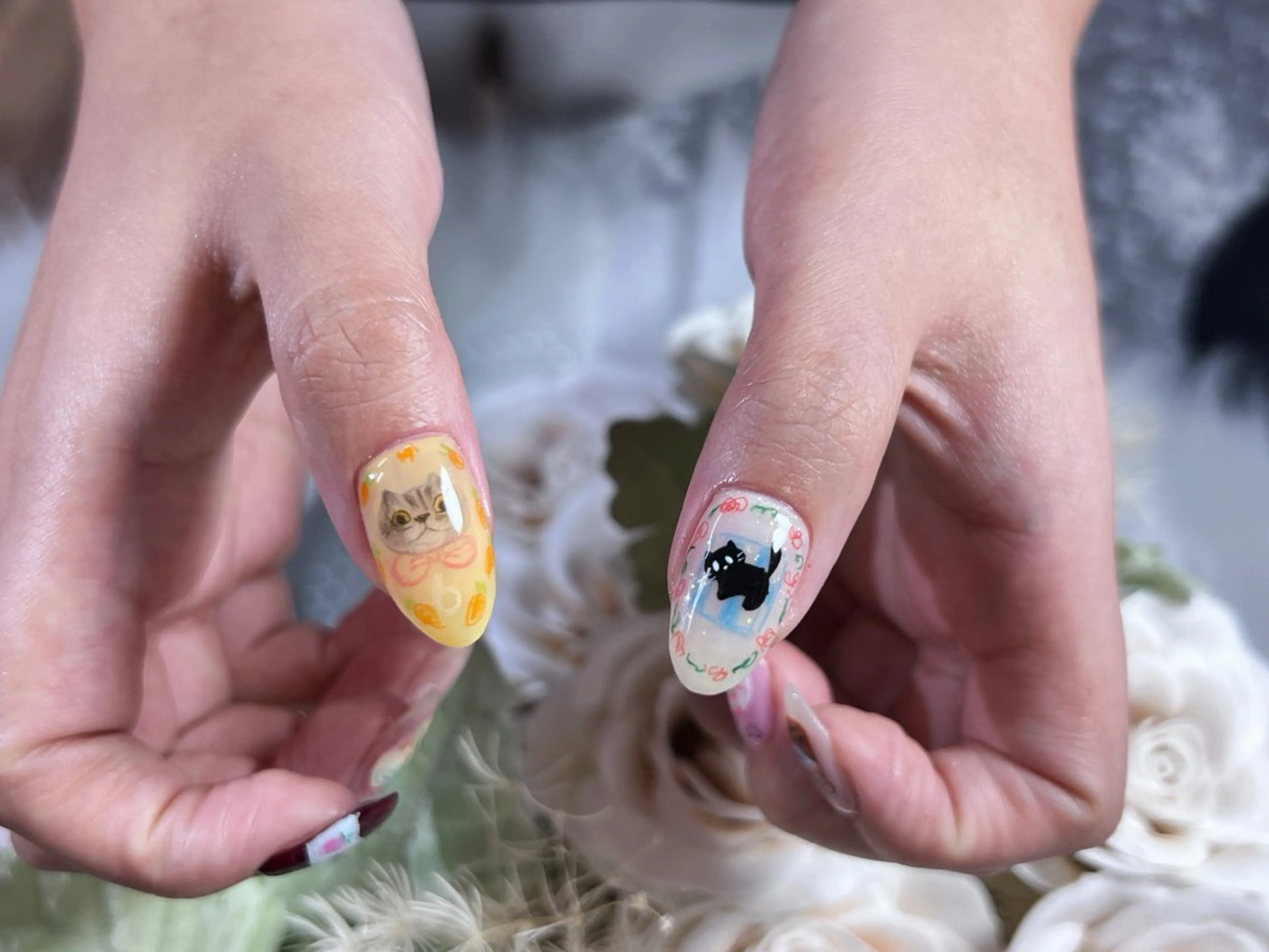 ネイル ロングネイル 持ち込み スカルプネイル ワンホンネイル ハンドネイル Painty所属・Painty nailのネイルデザイン