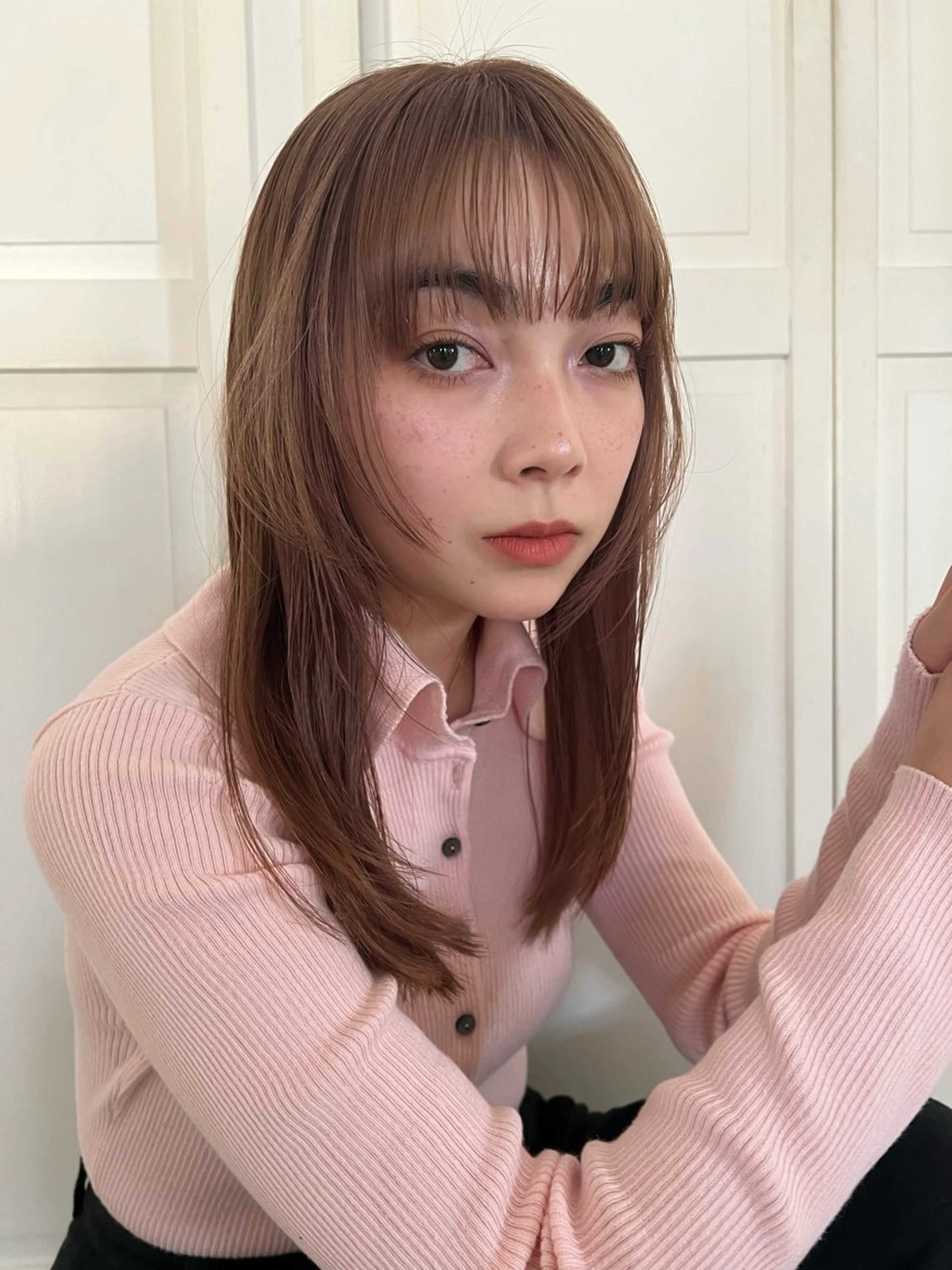 カラー ヘアカラー ブリーチカラー🎀 韓国風/寺門美優のヘアスタイル