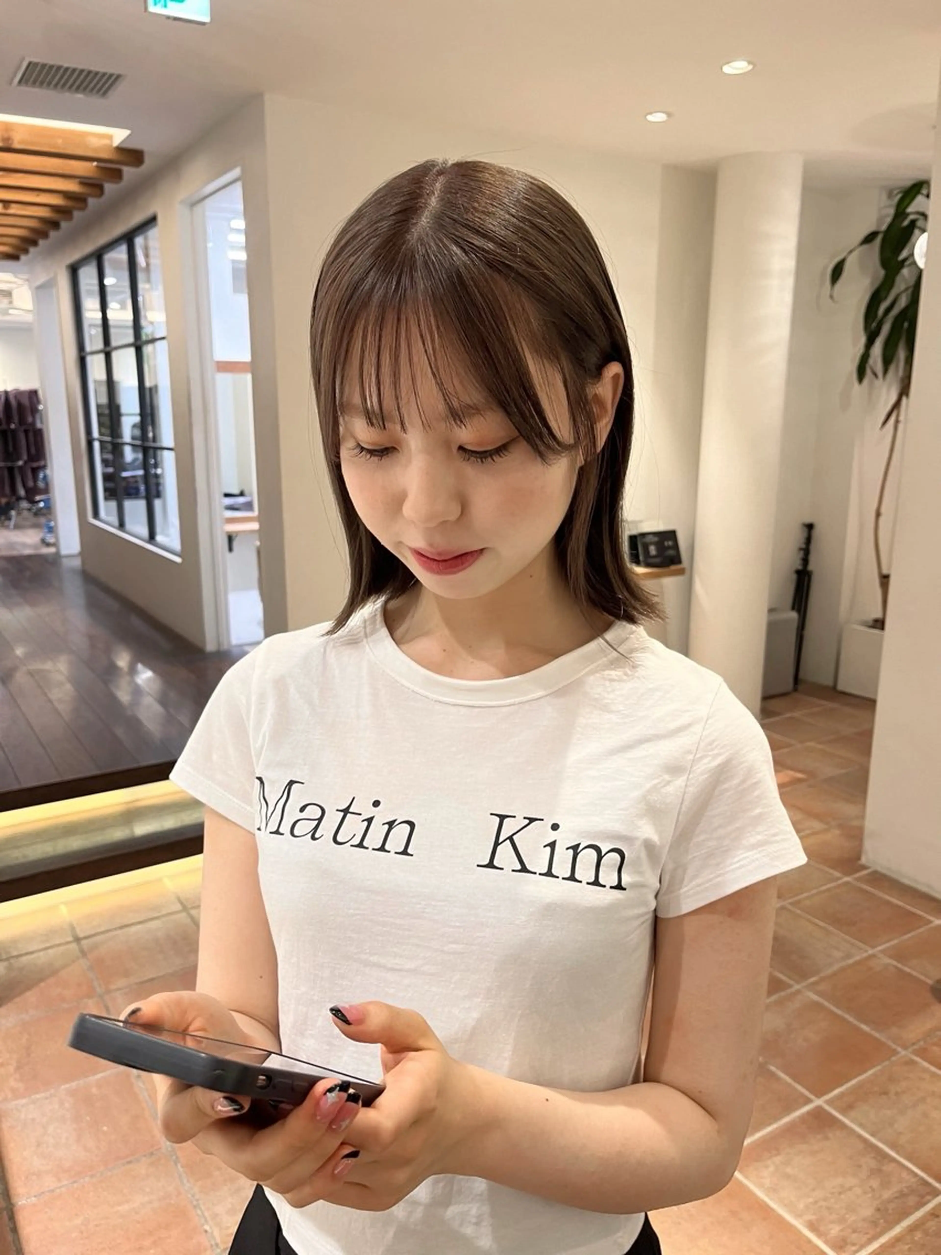 ミディアム ヘアカラー トリートメント るな/暖色、 ベージュカラー🎀のヘアスタイル