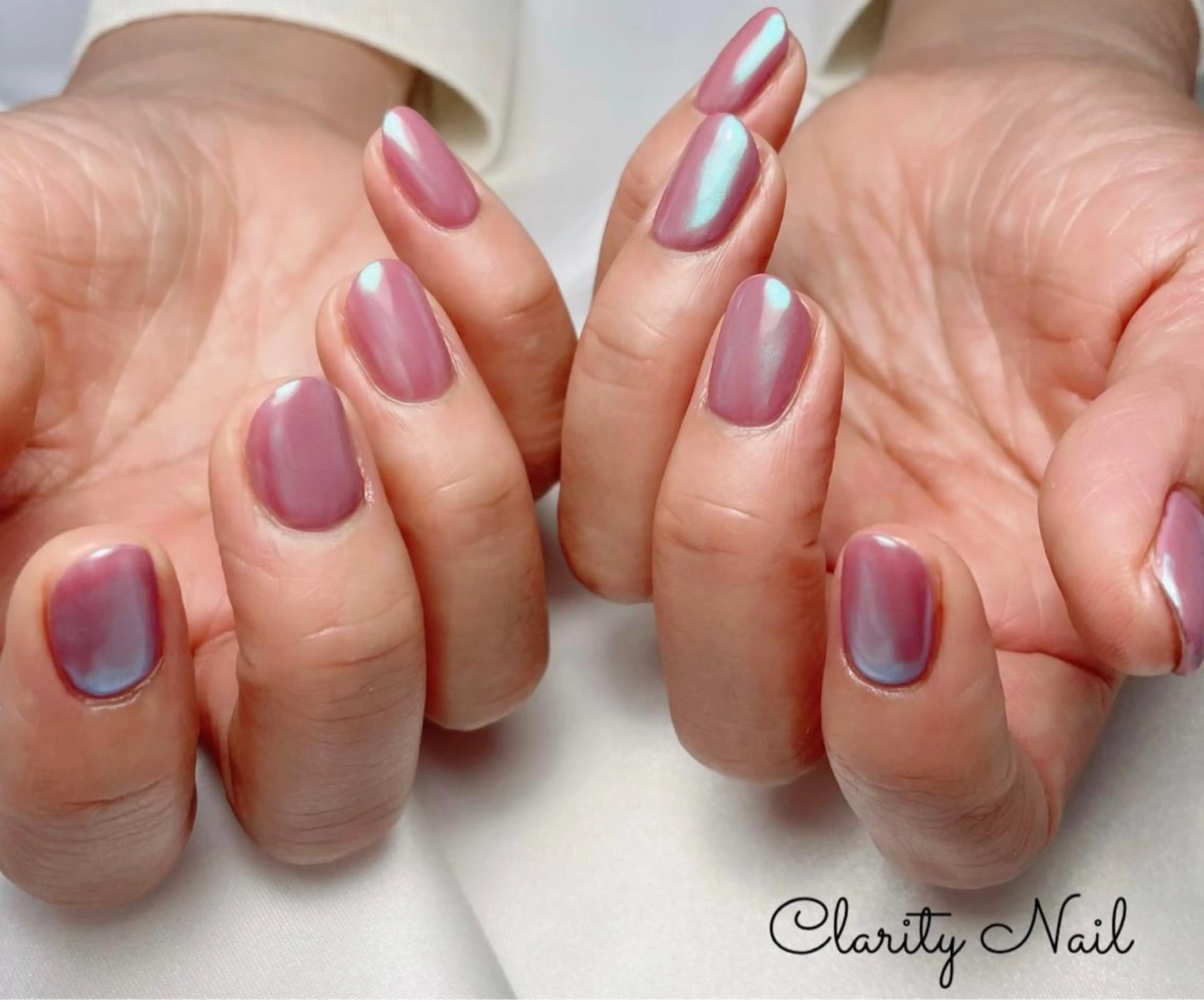ネイル オーロラネイル ワンカラーネイル ハンドネイル Clarity Nailのネイルデザイン