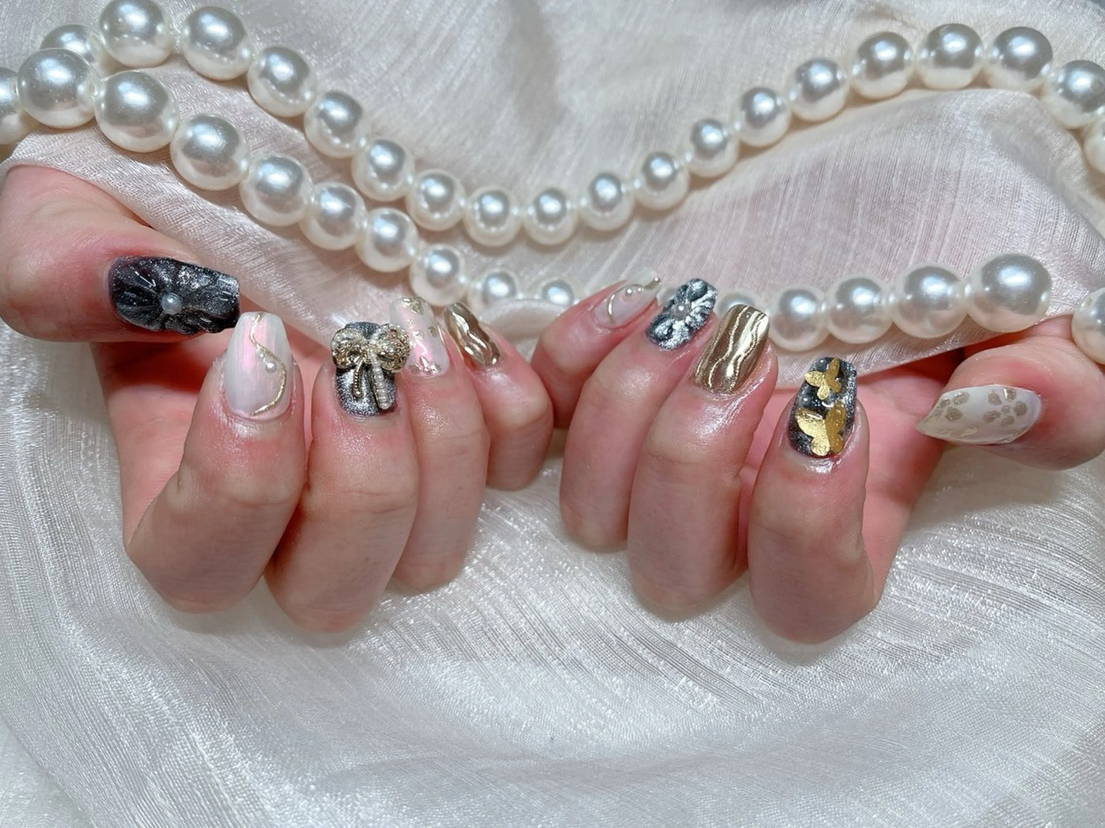 ネイル 成人式 ハンドネイル Melody メロディのネイルデザイン