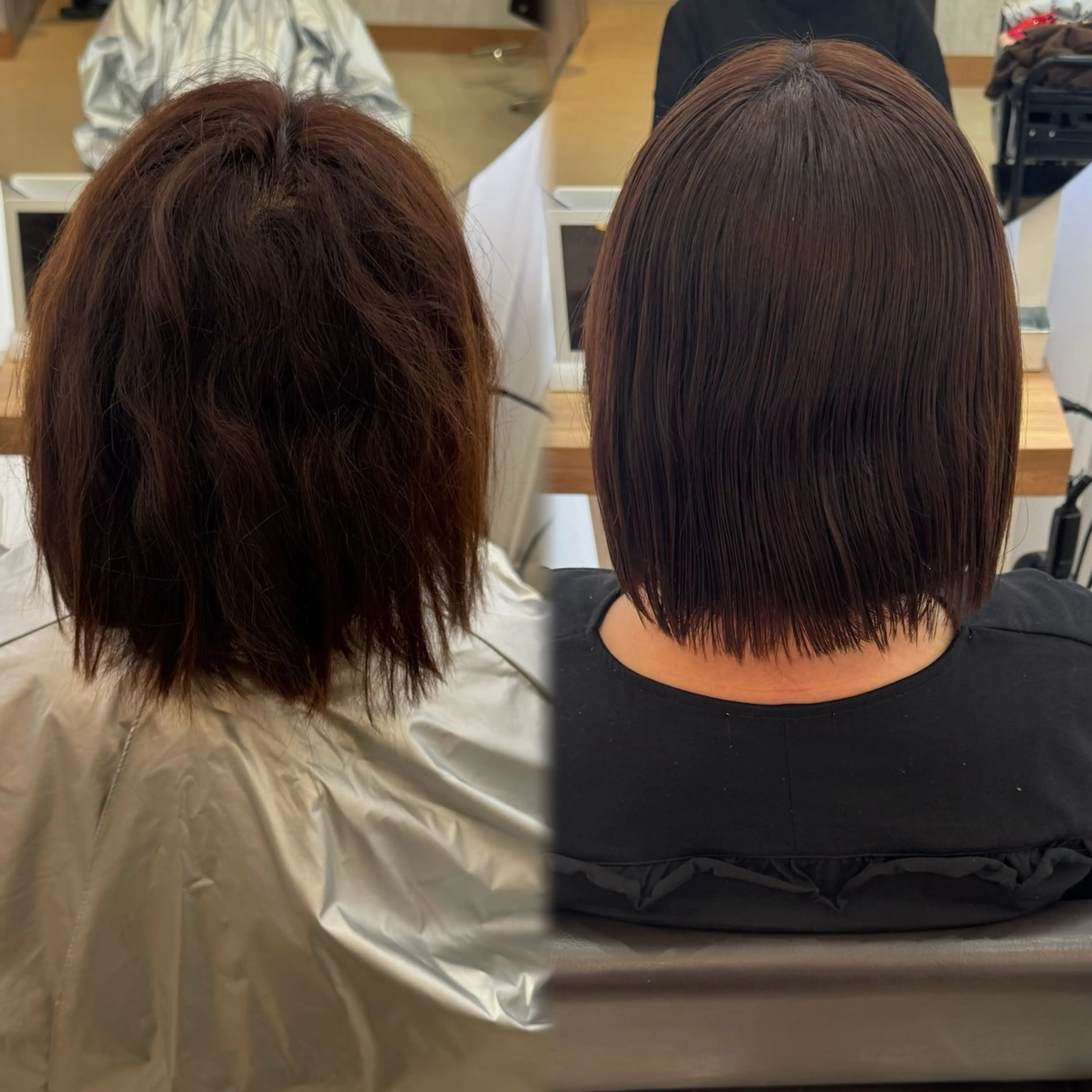 ミディアム 縮毛矯正 Agu hair 粉河のヘアスタイル