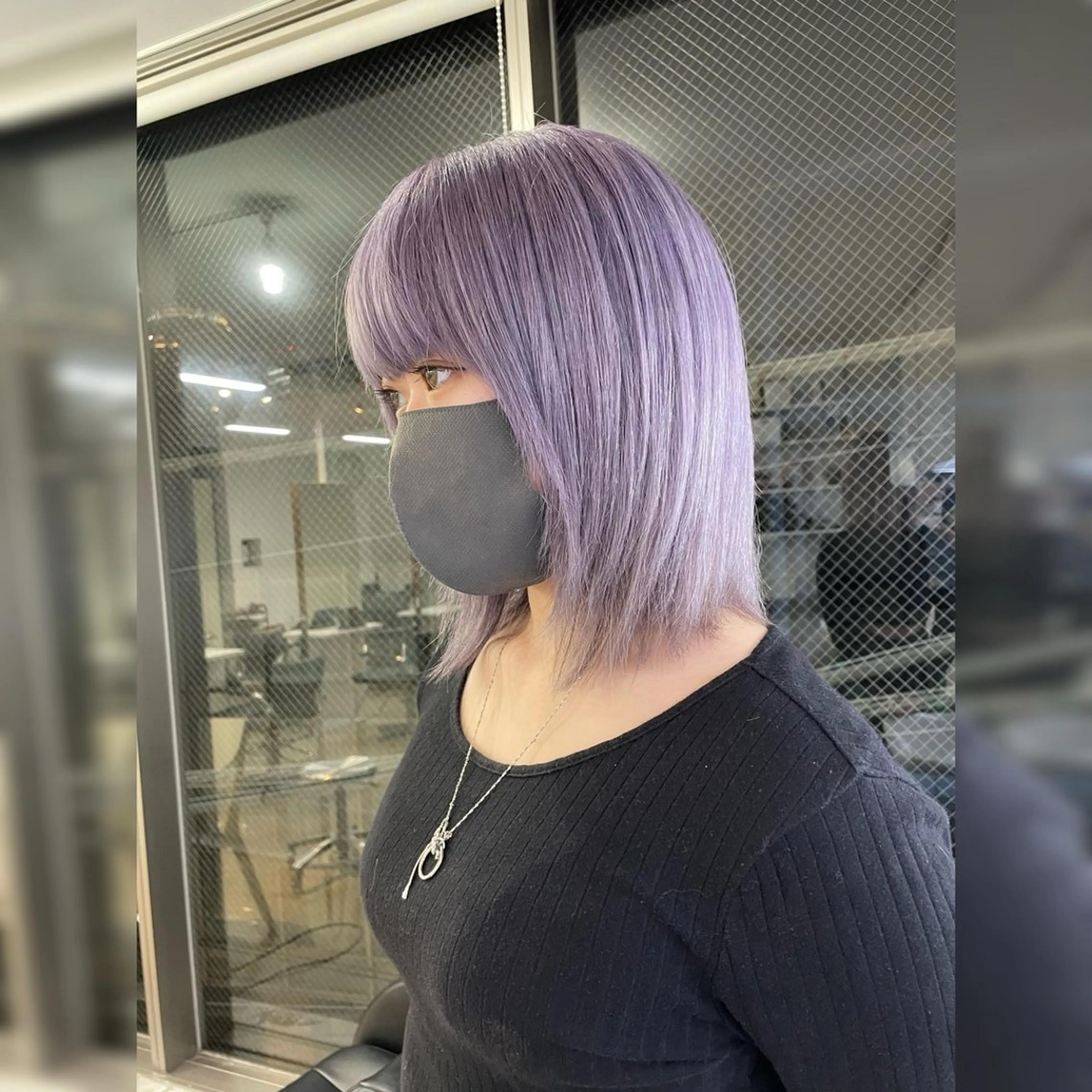 ミディアム カラー ブリーチ ダブルカラー パープルカラー バイオレットカラー Ali'i men's salon所属・パーマ、カラー特化 園田翔大のヘアスタイル