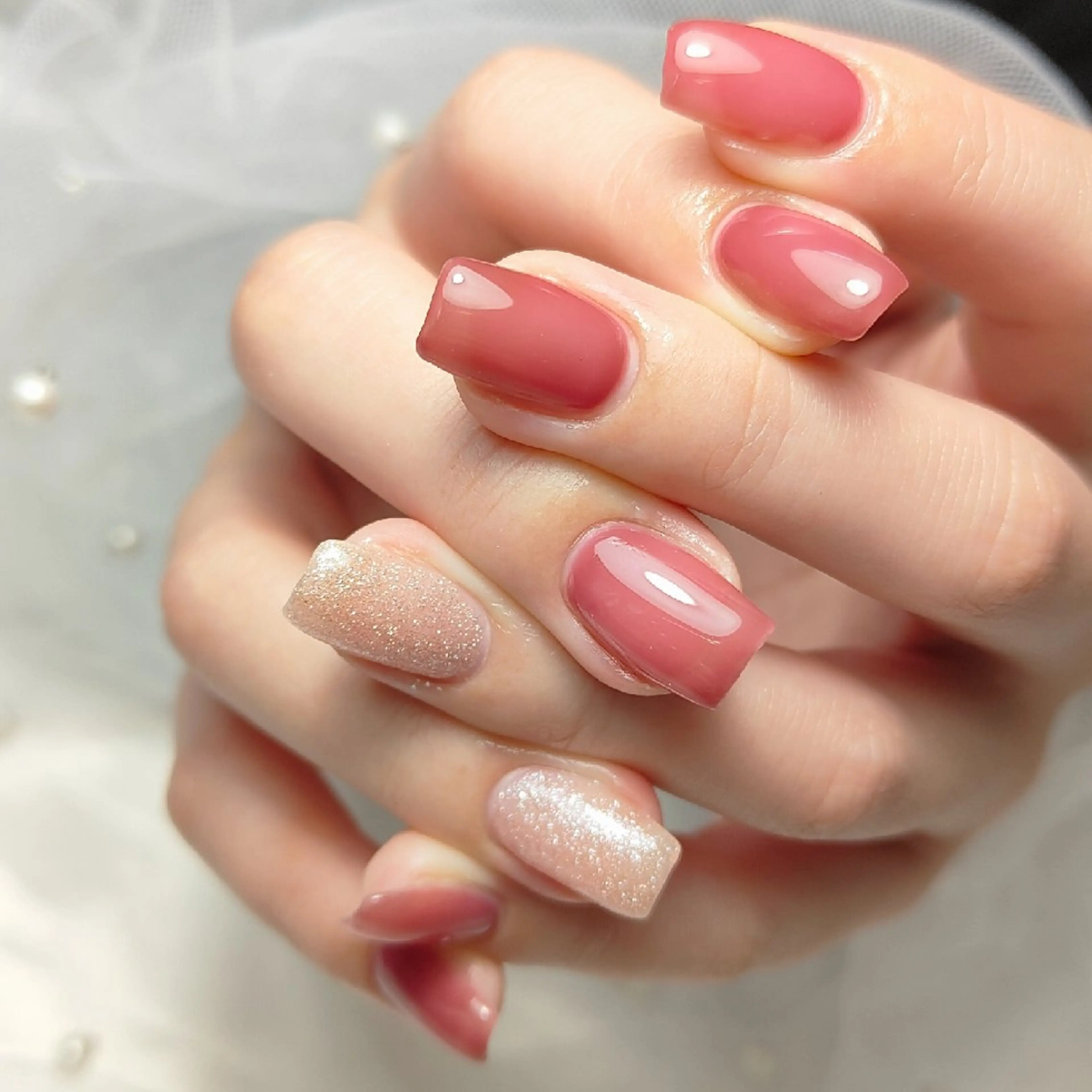 ネイル ワンカラーネイル ハンドネイル CLEAR NAILのネイルデザイン