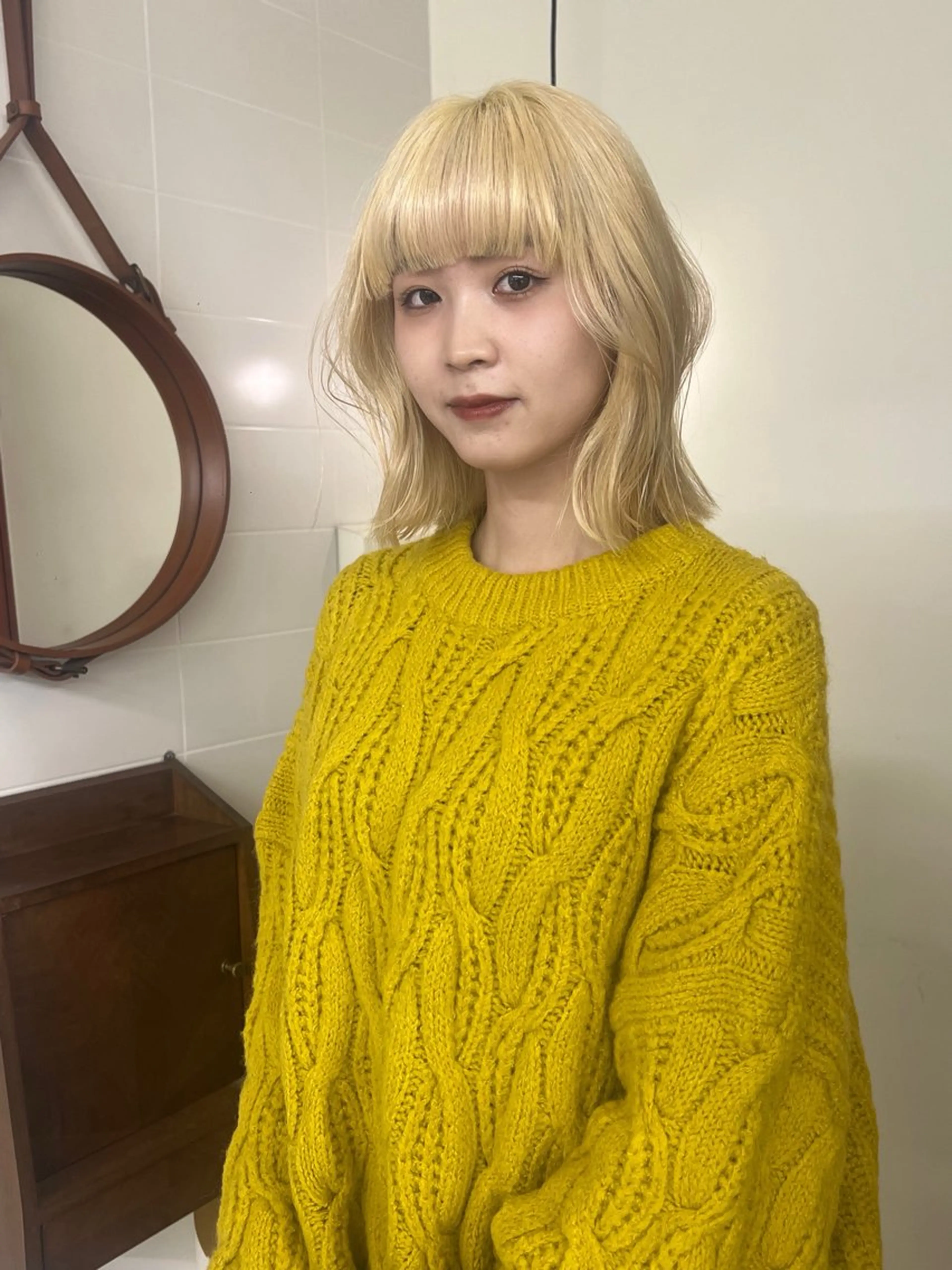 ミディアム カラー カット ヘアカラー トリートメント 小林 美咲のヘアスタイル