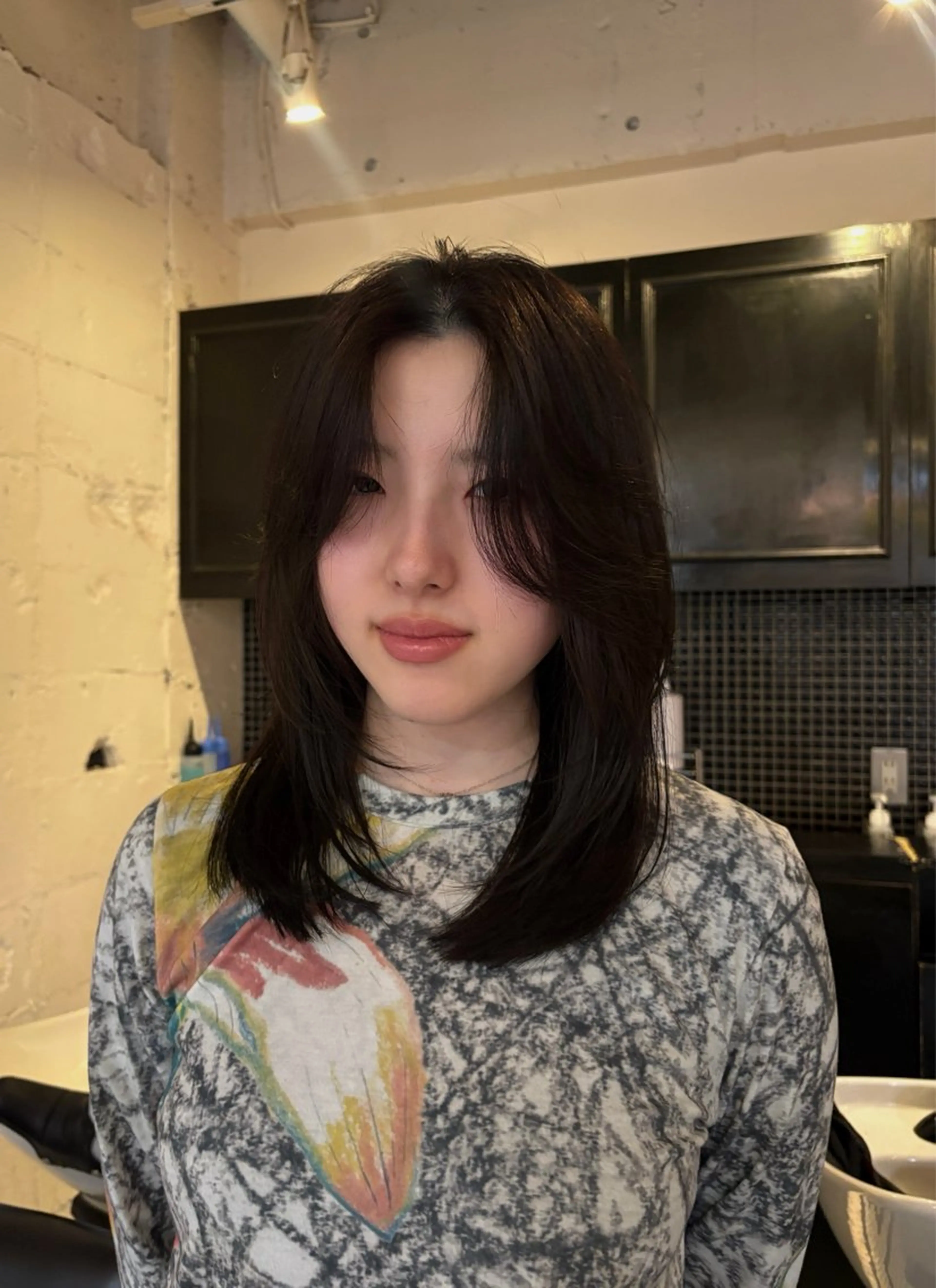 ミディアム カット ヘアカラー トリートメント レディースカット🎀 NANAHAのヘアスタイル