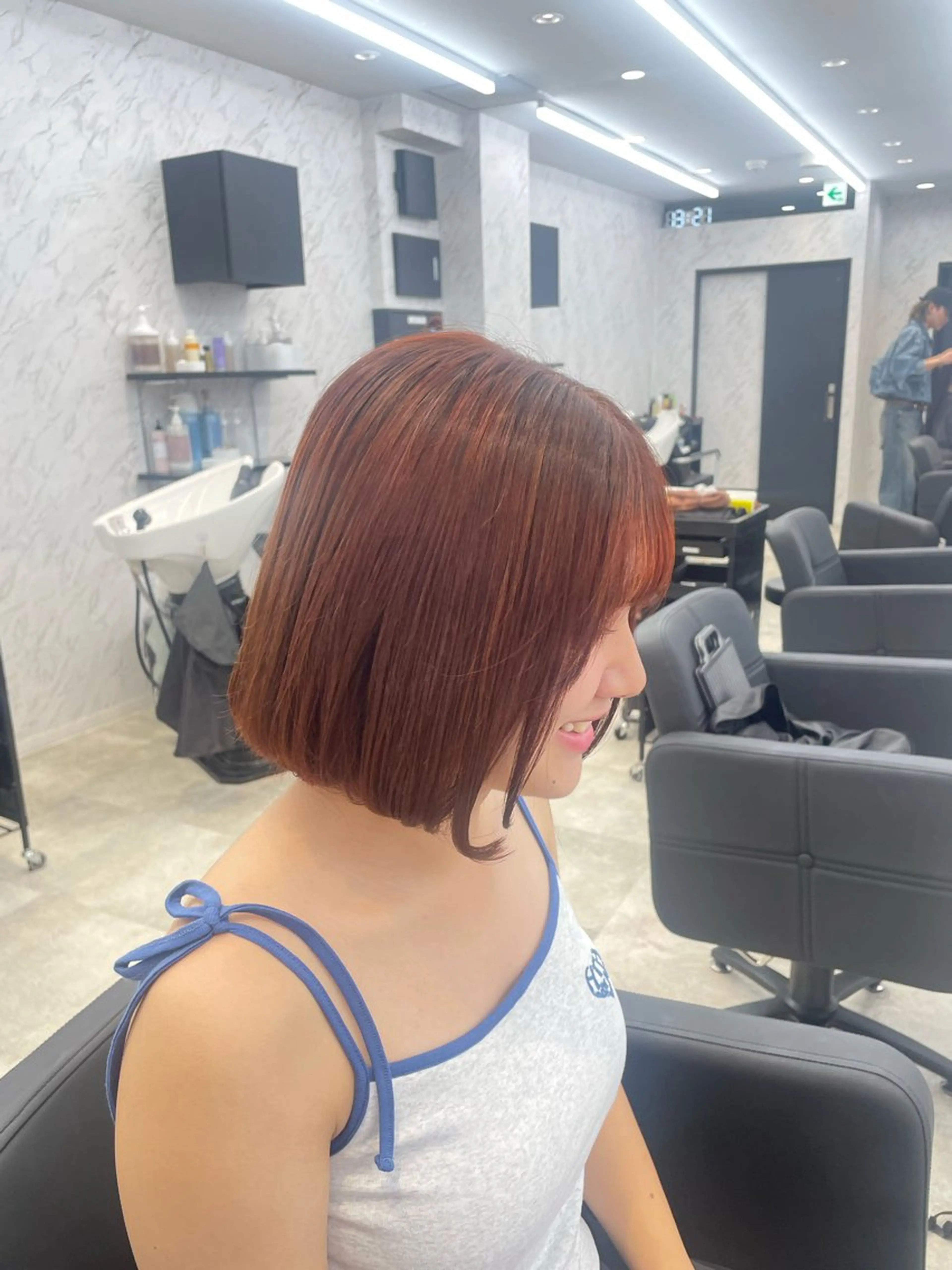 ミディアム カラー ブラウンカラー オレンジ オレンジブラウン ヘアカラー hair salon dot. mooda 韓国風サロン 町田店所属・韓国風ヘア🎀🩶 /♡𝓝𝓸𝓪♡のヘアスタイル