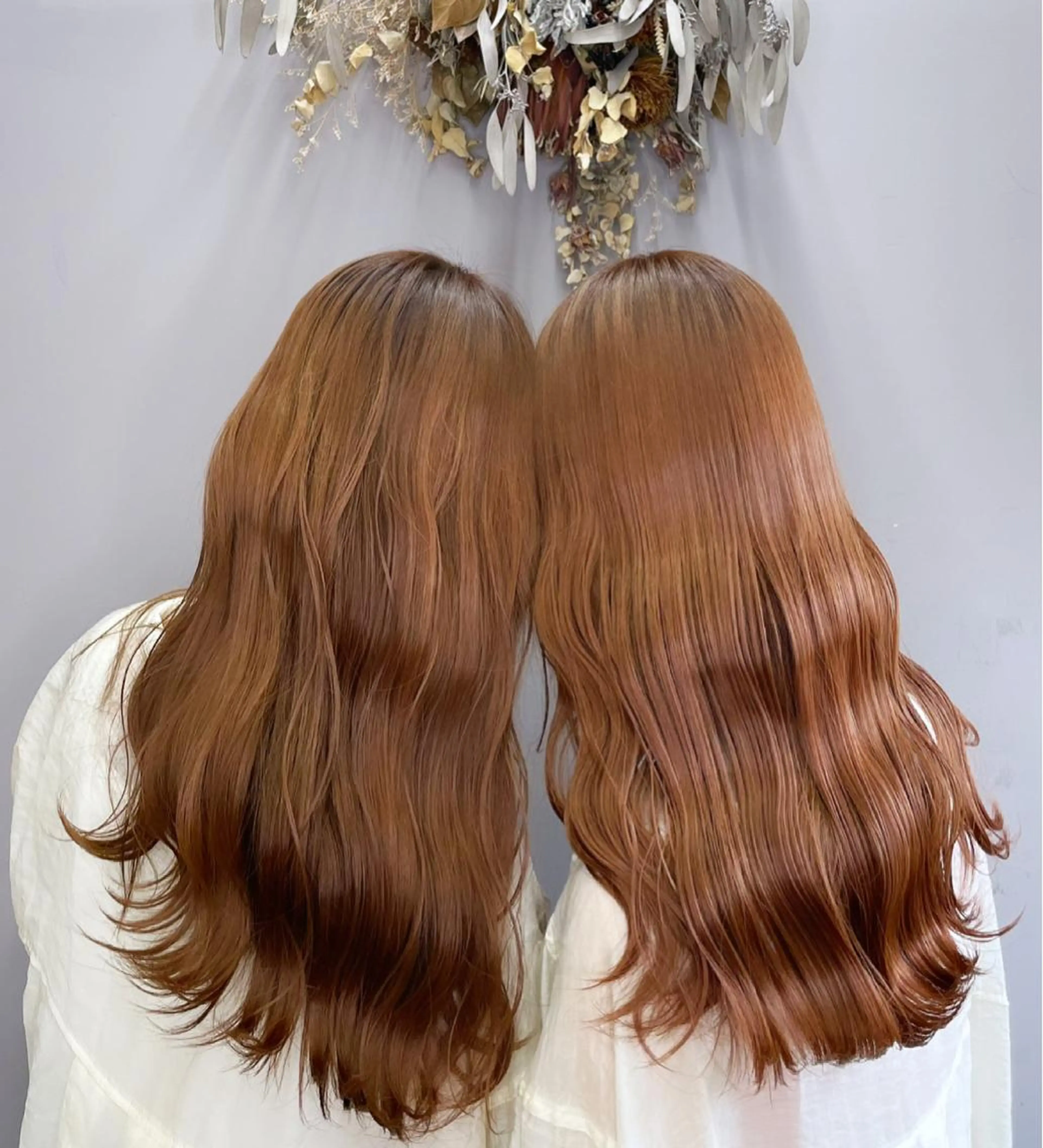 ロング オレンジブラウン カット ヘアカラー トリートメント 近藤 楓花のヘアスタイル