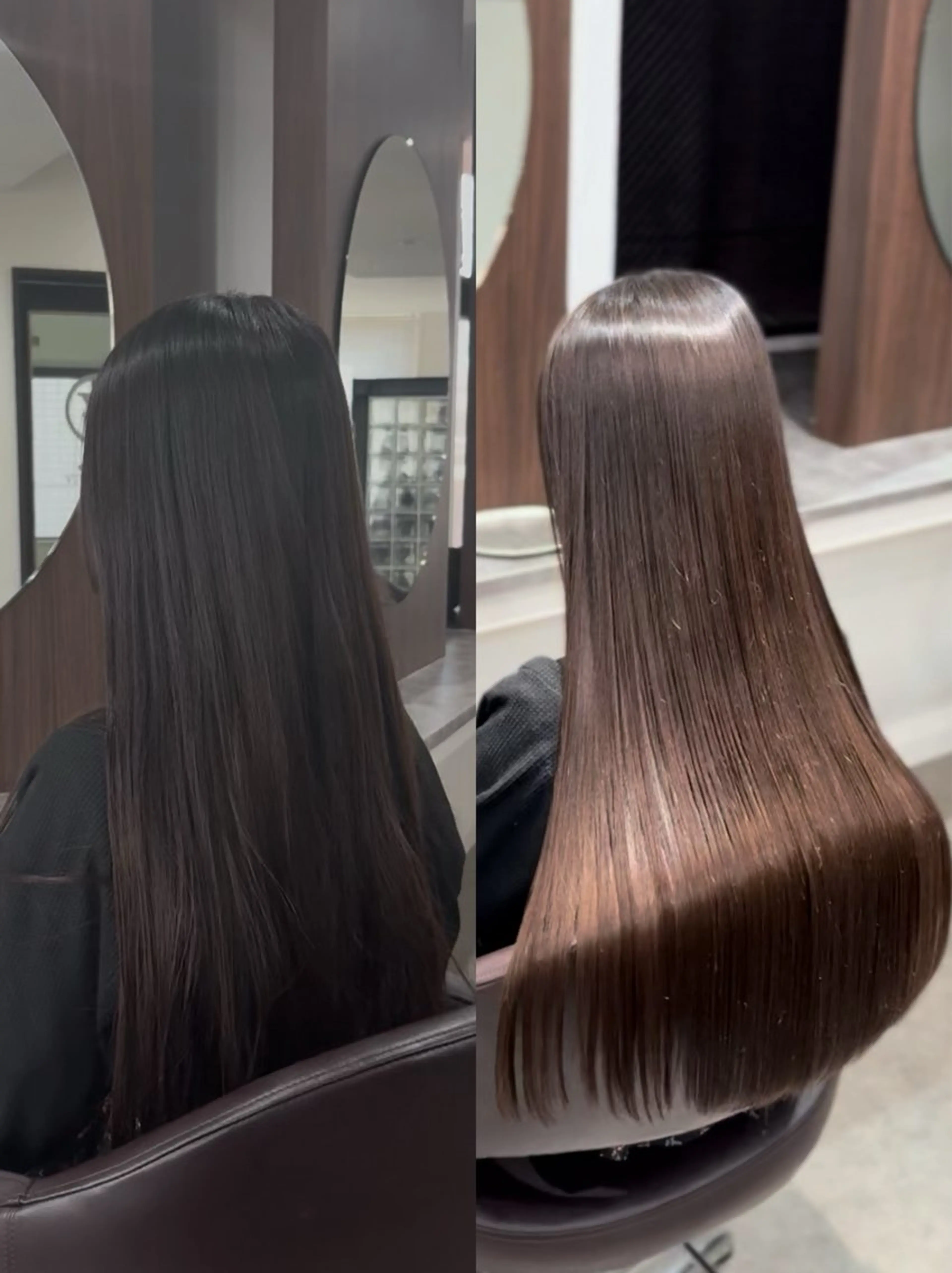 ロング 縮毛矯正 トリートメント タナカ レイヤのヘアスタイル