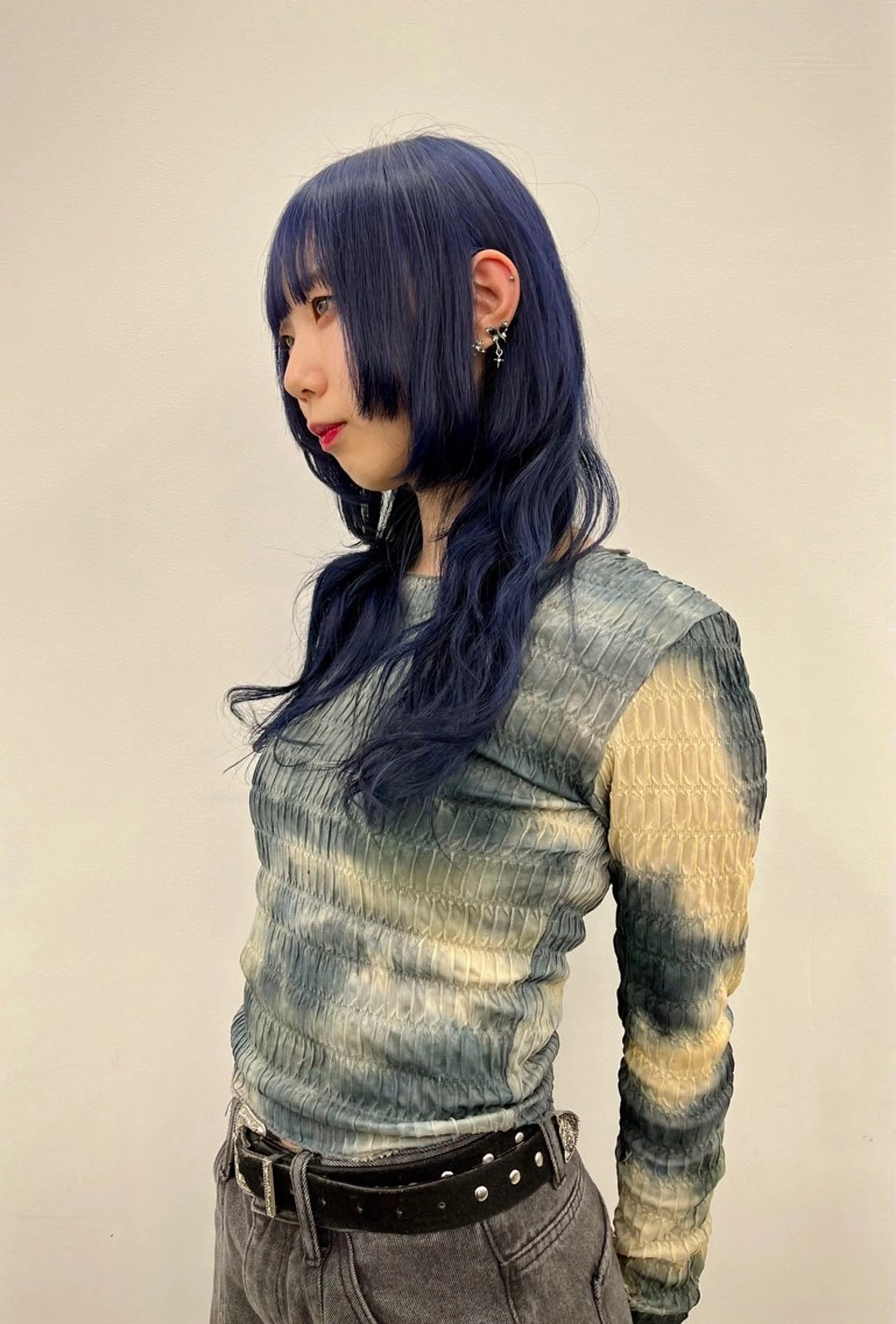 ロング カラー ブルーカラー 縮毛矯正/ハイトーン /パーマ/前原汐🎐のヘアスタイル