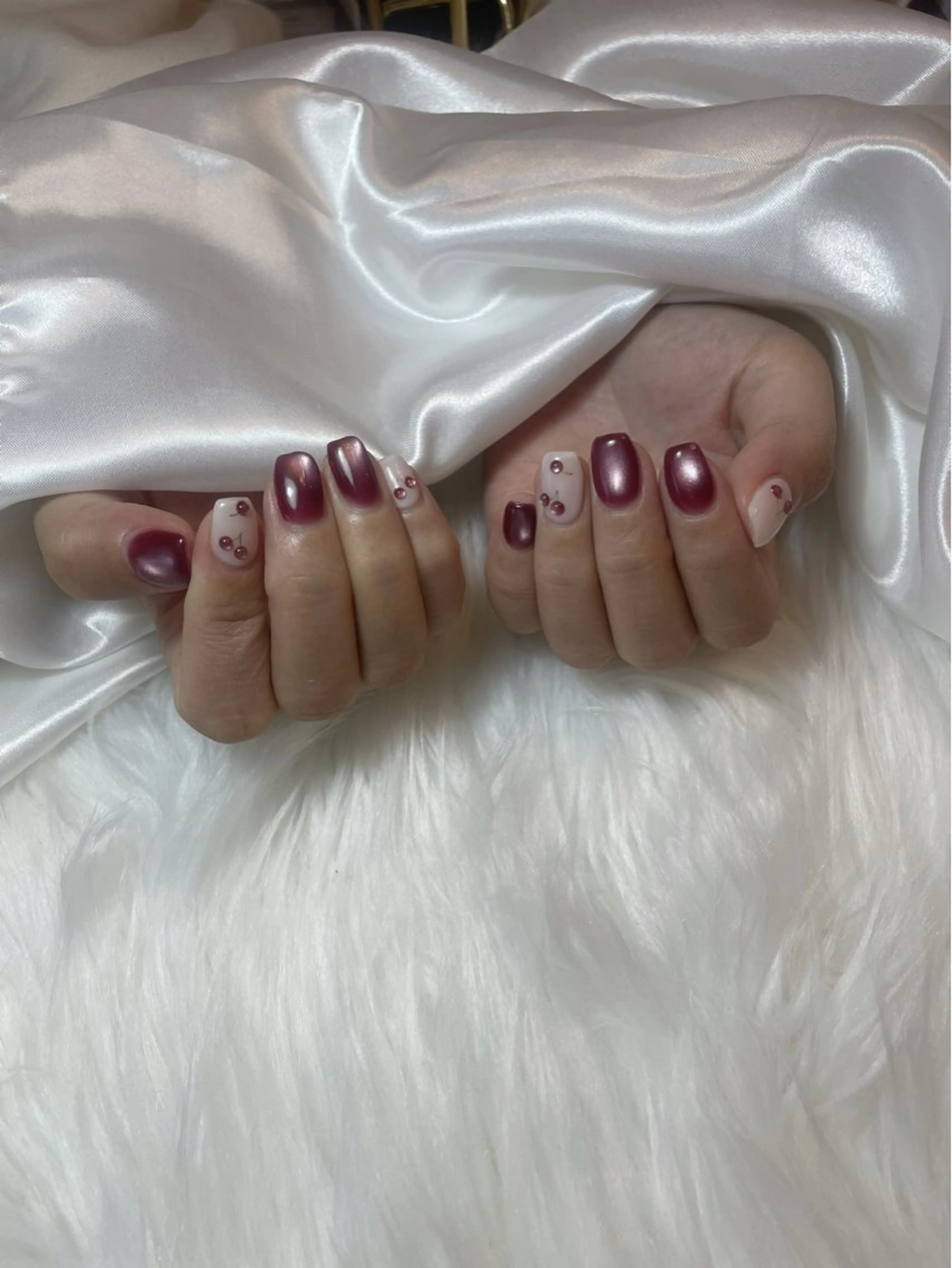 ネイル ブルー フレンチネイル キラキラネイル マグネットネイル シンプルネイル ハンドネイル timtam --sakiのネイルデザイン