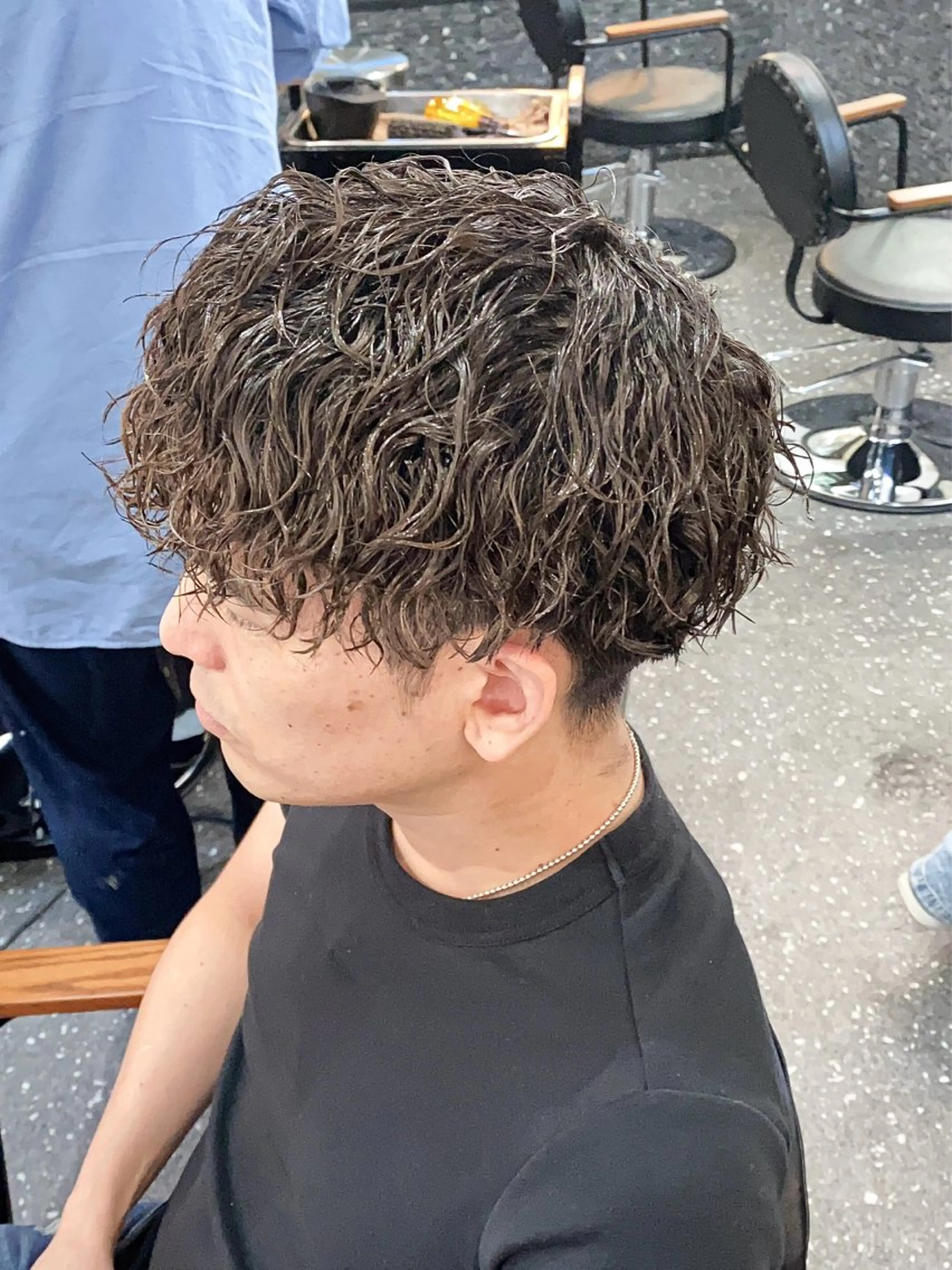 ショート パーマ メンズ パーマ/ダブルカラー ブリーチ⭐️海斗のヘアスタイル