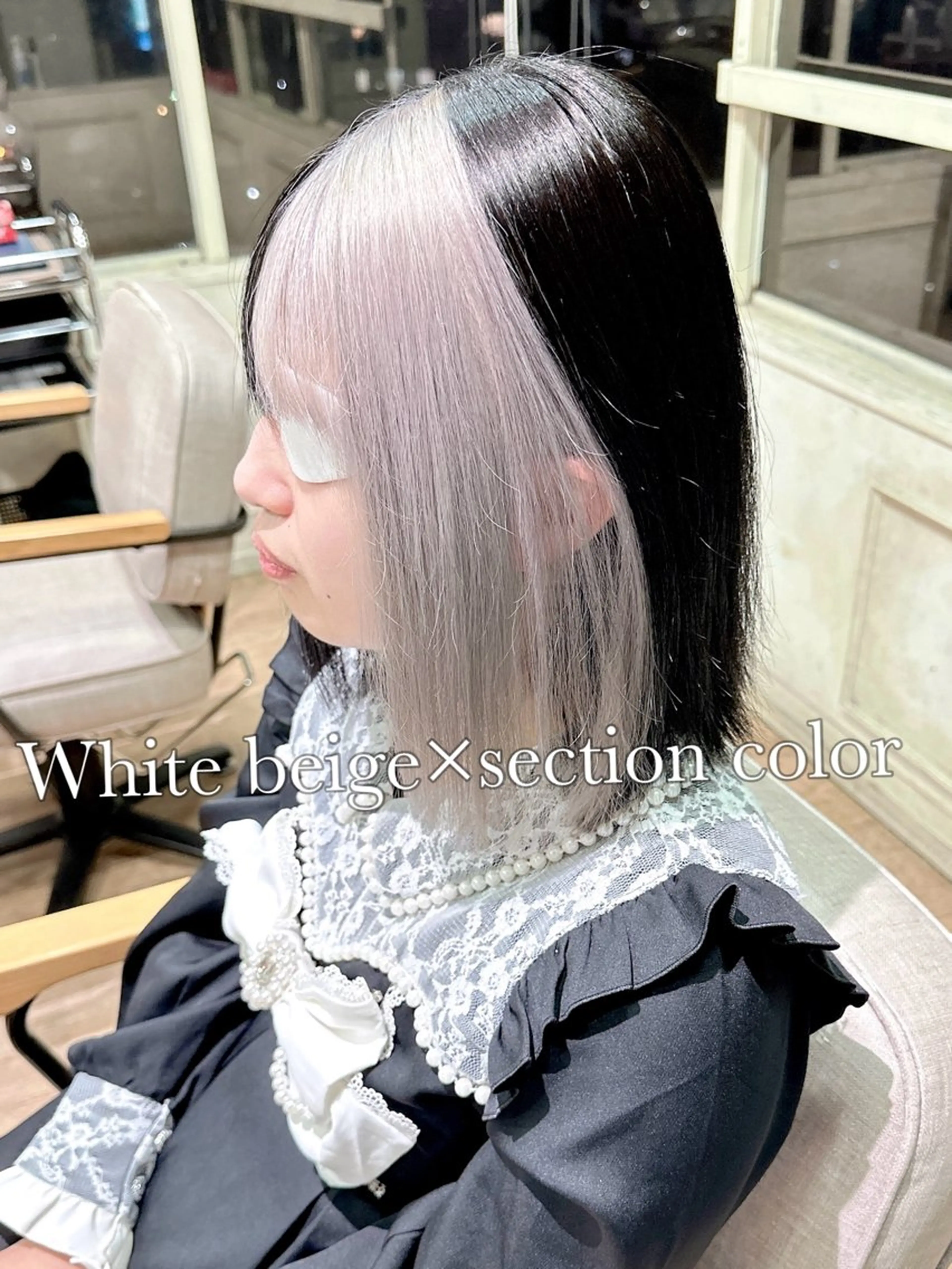 ミディアム カラー ベージュカラー ブリーチ ケアブリーチ 透明感カラー デザインカラー ケアブリーチ 髪質改善/池袋のヘアスタイル