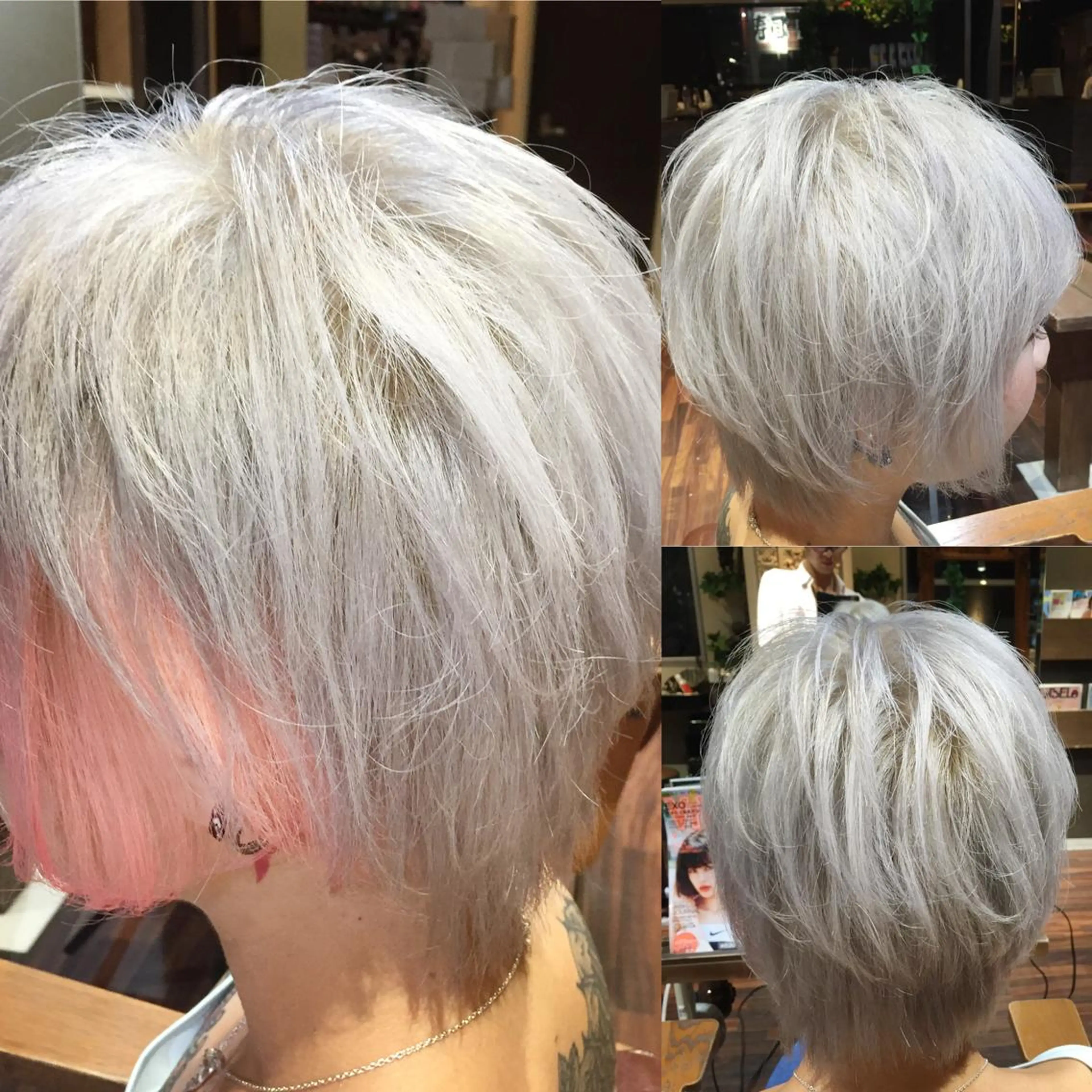 ショート カラー シルバー ホワイトシルバー ヘアカラー トリートメント LUXBE LUCE那覇イオン店所属・LUXBE LUCEのヘアスタイル
