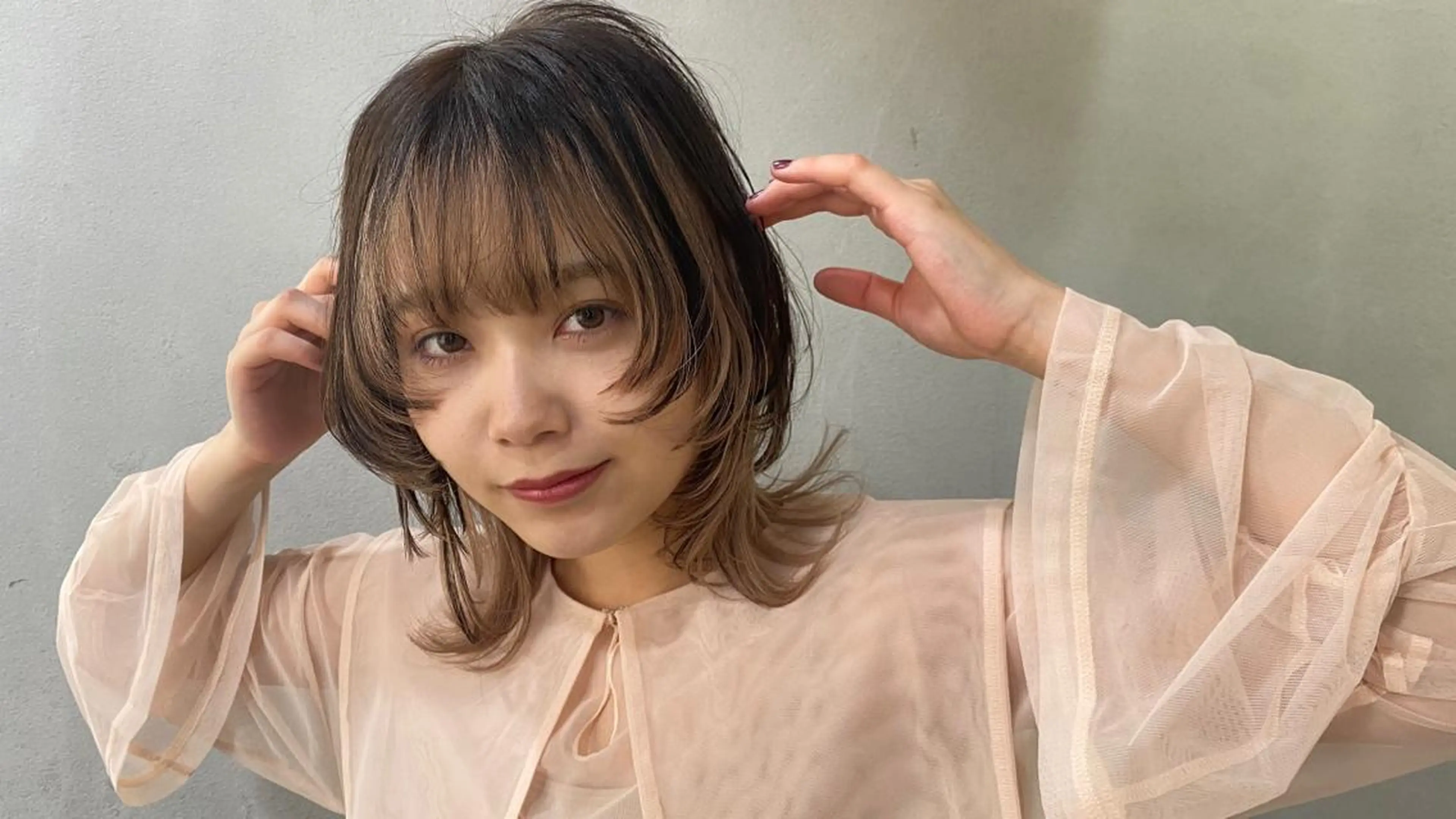 ミディアム カラー 舟橋 りんかのヘアスタイル