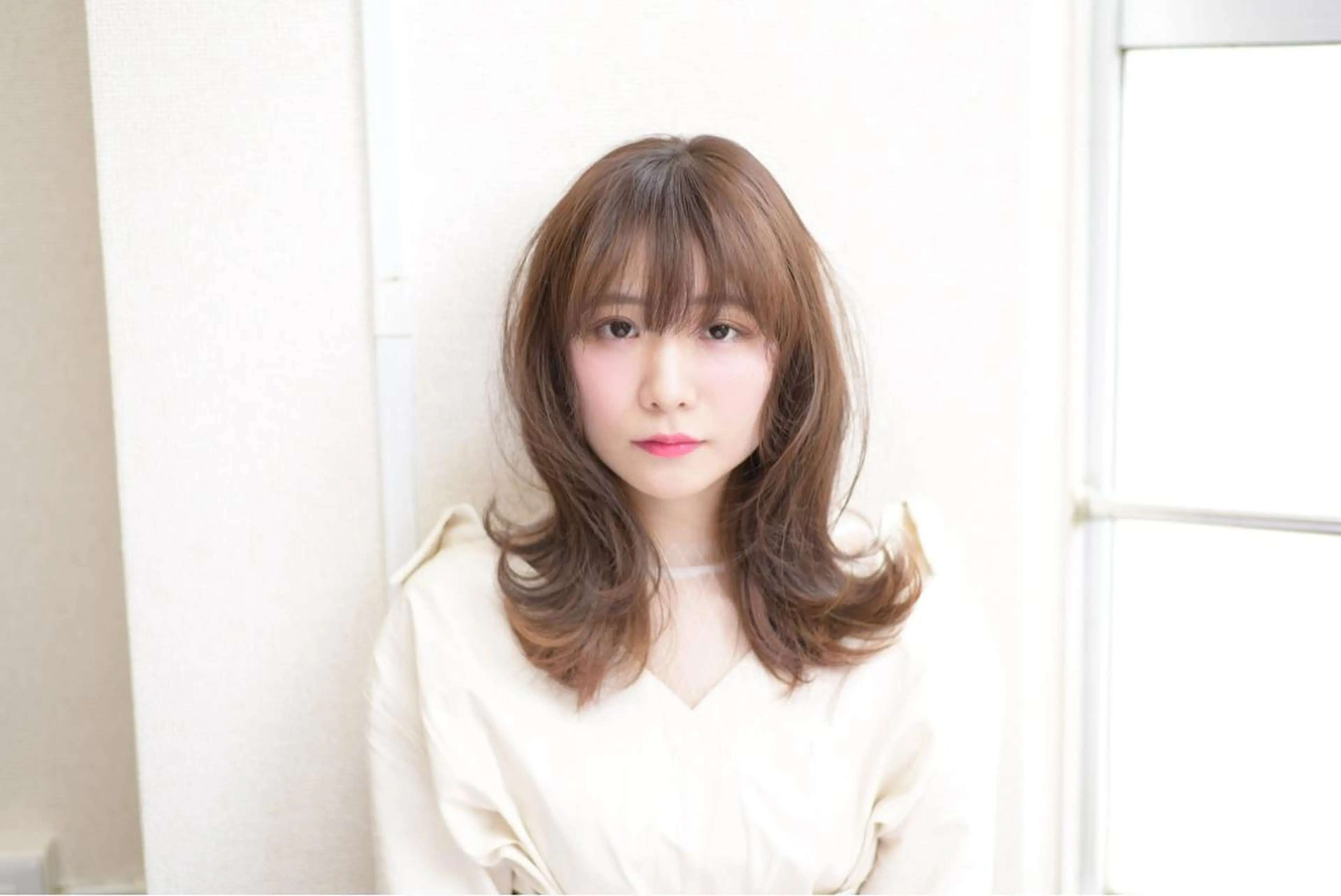 セミロング カラー ヘアアレンジ テラモト カズヨシのヘアスタイル