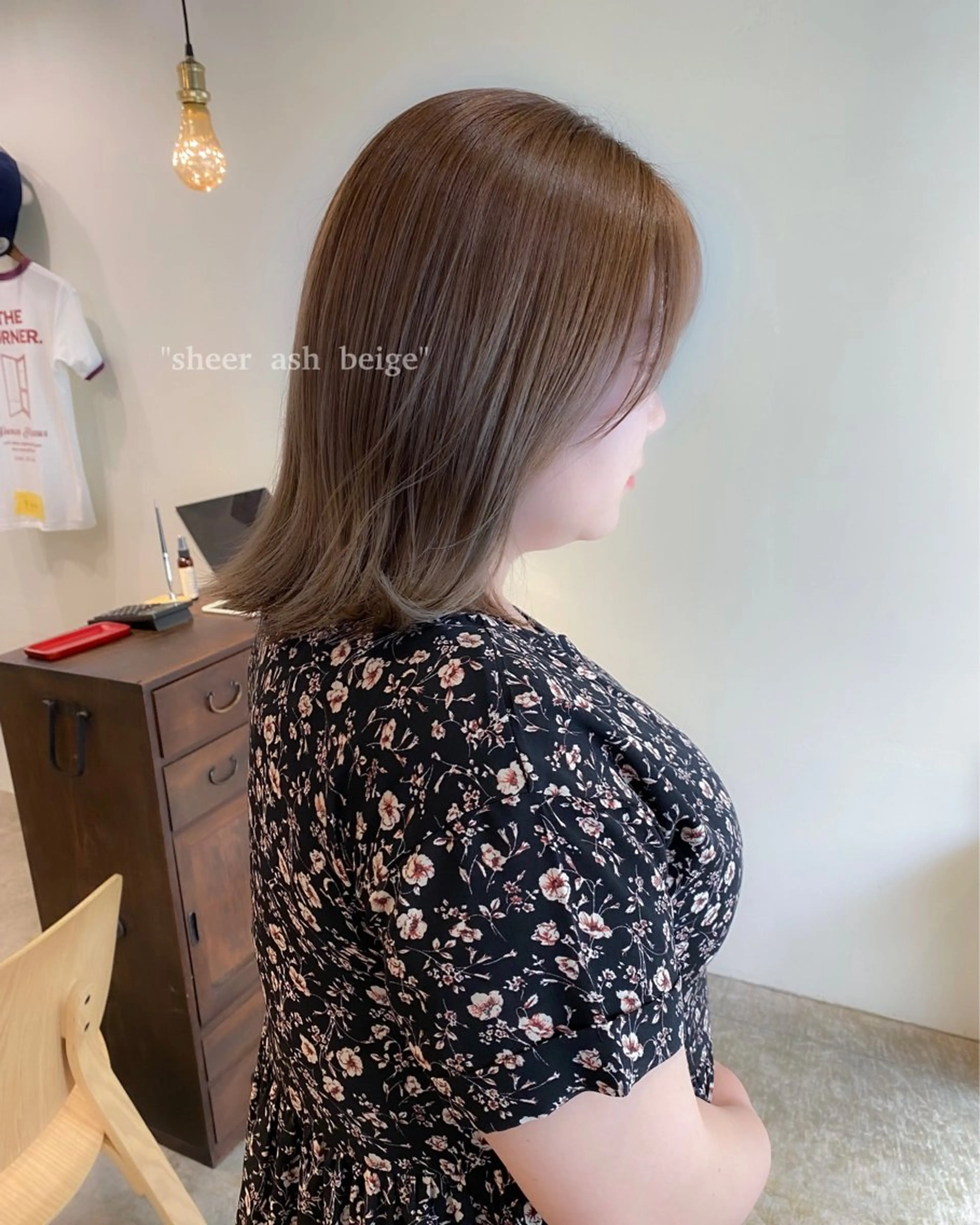 ミディアム カラー ブリーチ 板谷みさき /艶ボブ/藤沢美容室のヘアスタイル