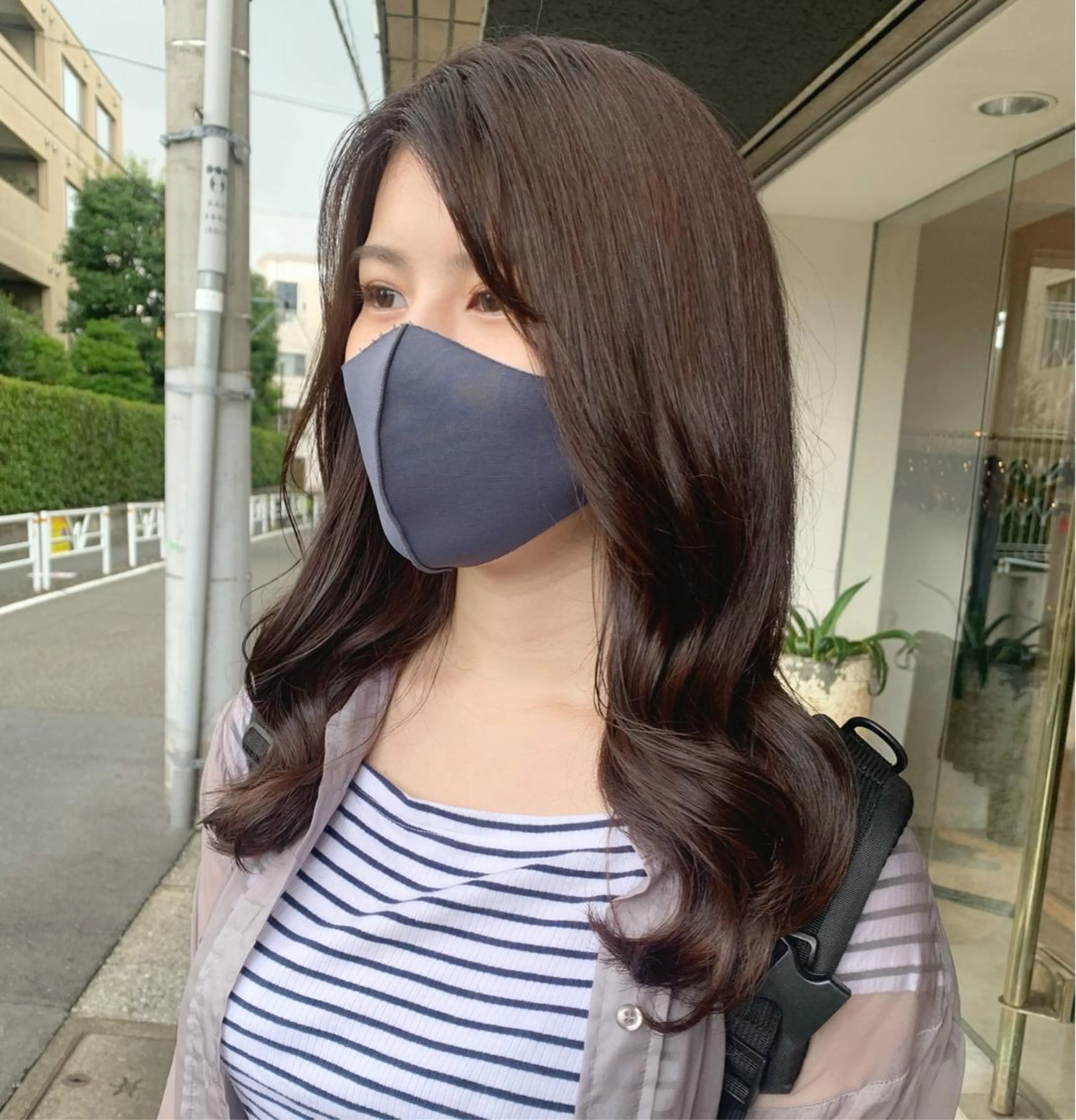 セミロング カラー 透明感/オリーブ/ グレージュ/YUKAのヘアスタイル