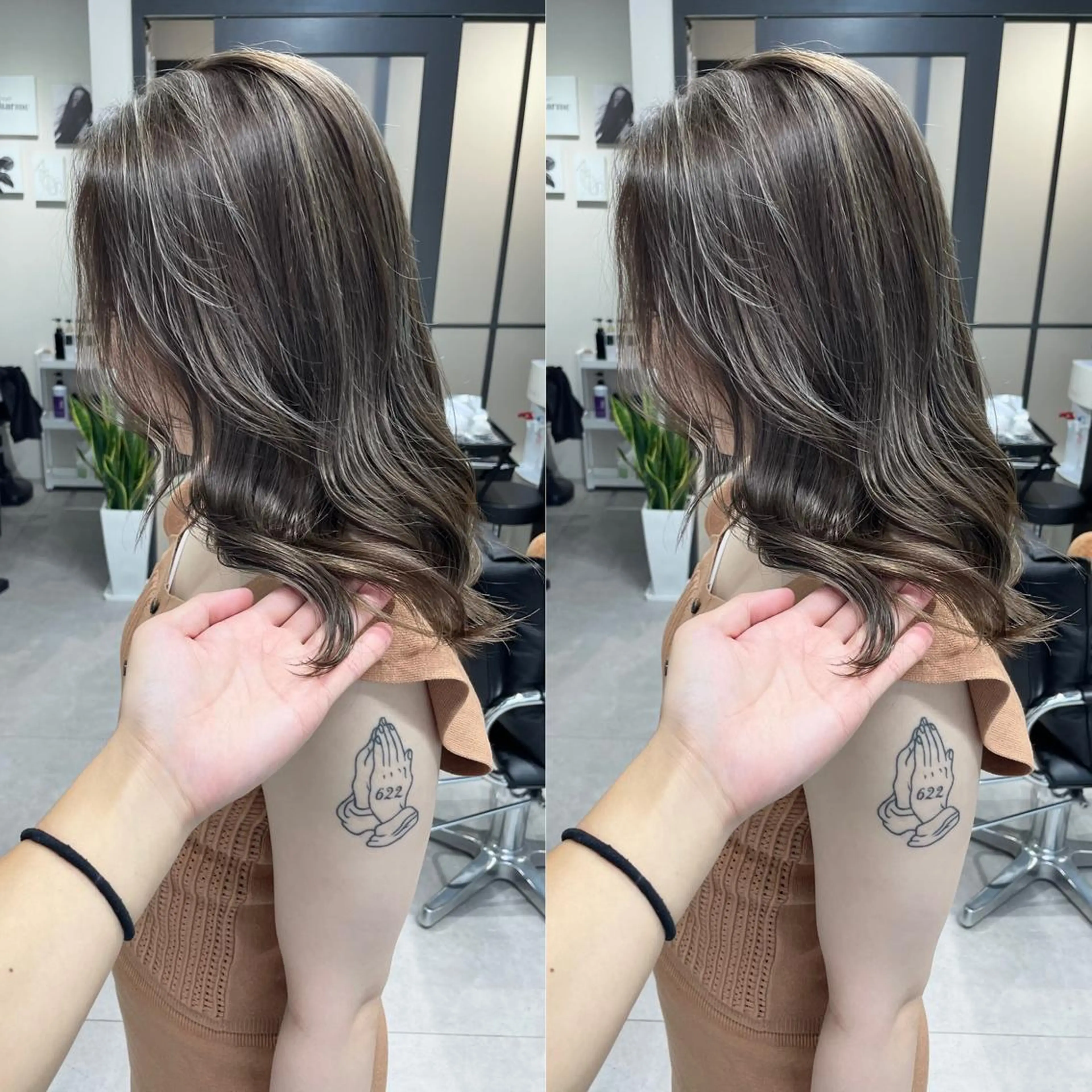 ミディアム カラー ヘアカラー トリートメント 髪質改善will hairdesignのヘアスタイル