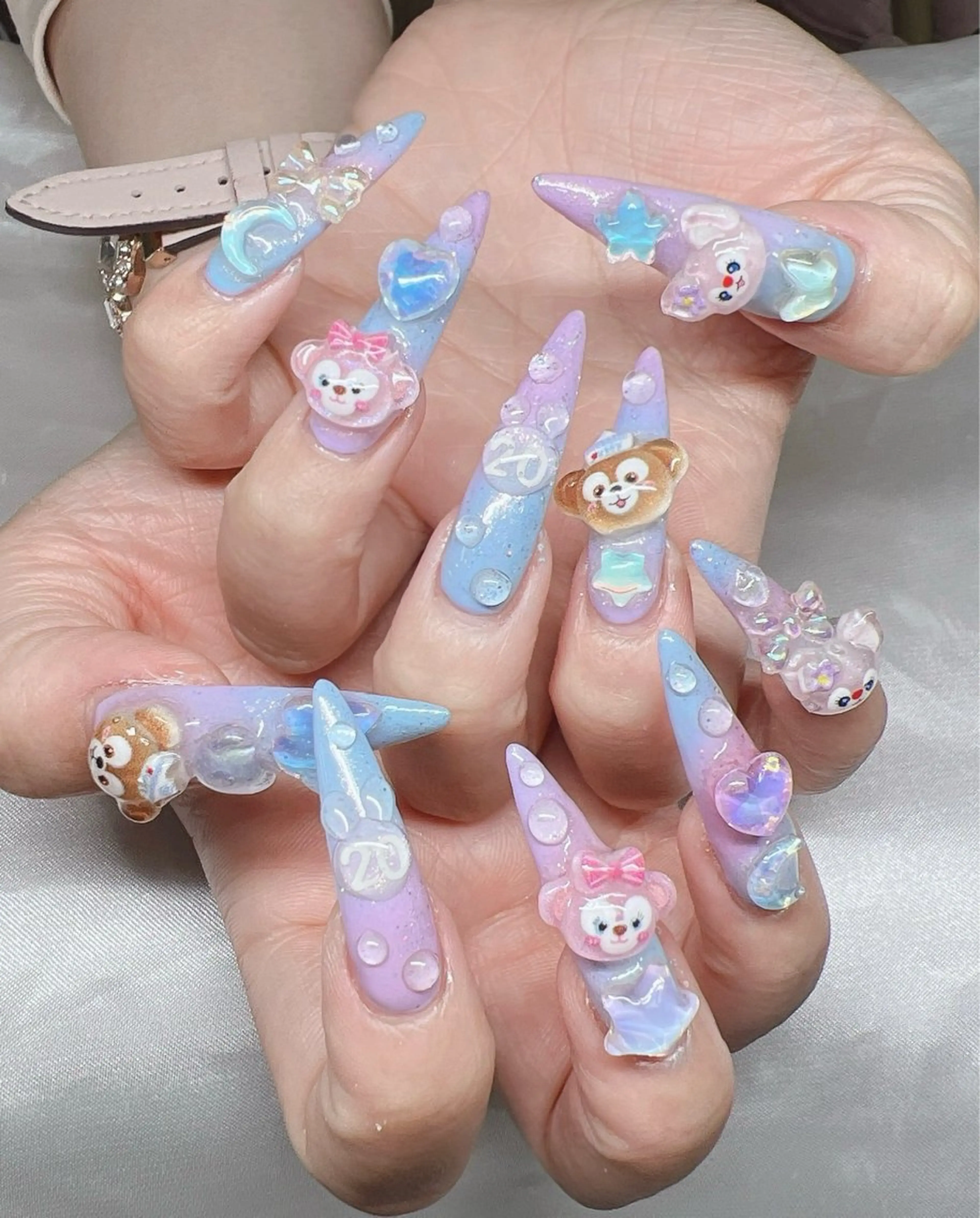 ネイル 長さ出し グラデーション キラキラネイル マグネットネイル ニュアンスネイル Lee Nails チップ長さだし専門店のネイルデザイン
