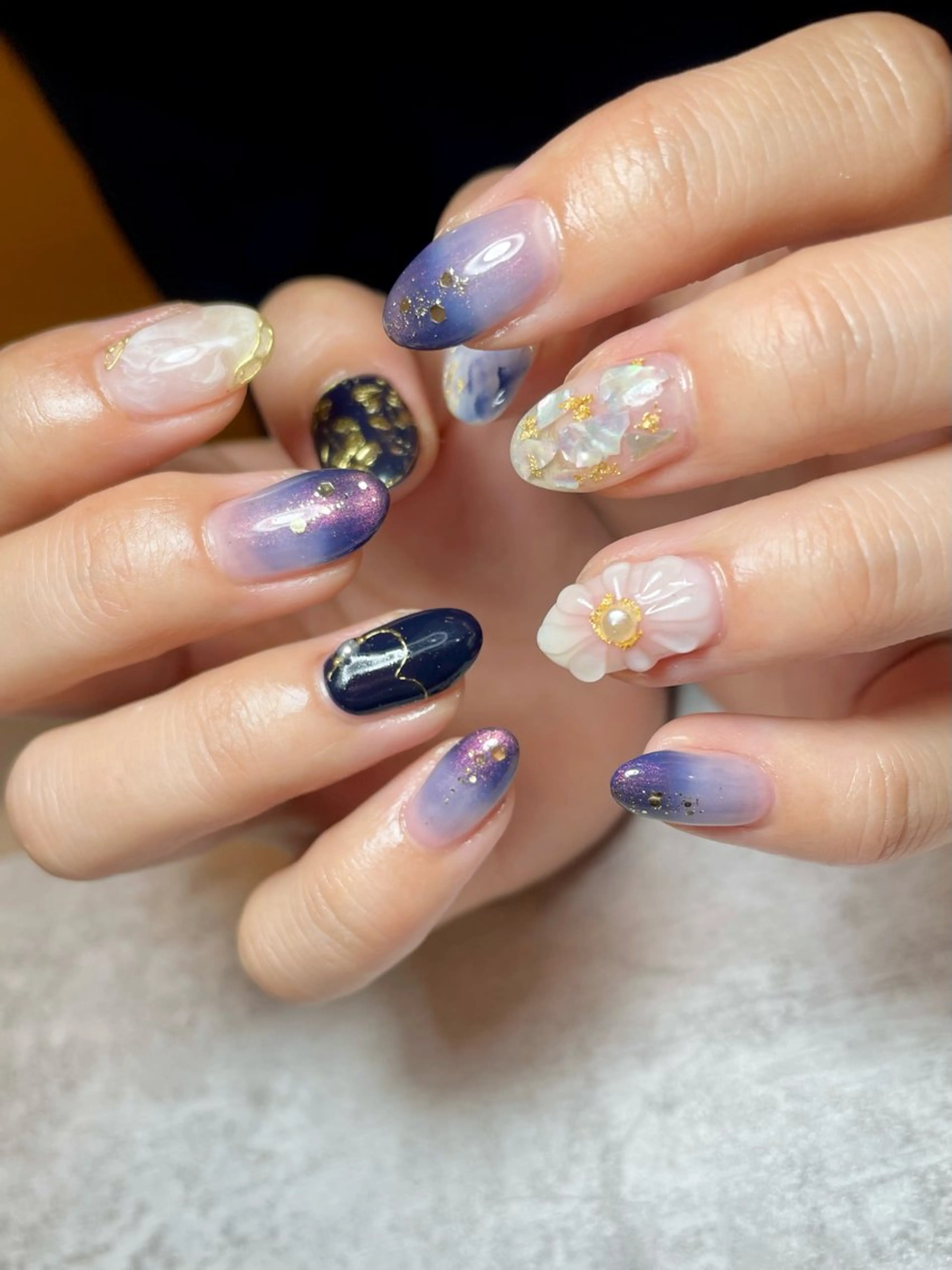 ネイル アートネイル ハート ミラーネイル 持ち込み ニュアンスネイル BEAUTY GARDEN 【nail salon unseul】所属・nana .のネイルデザイン