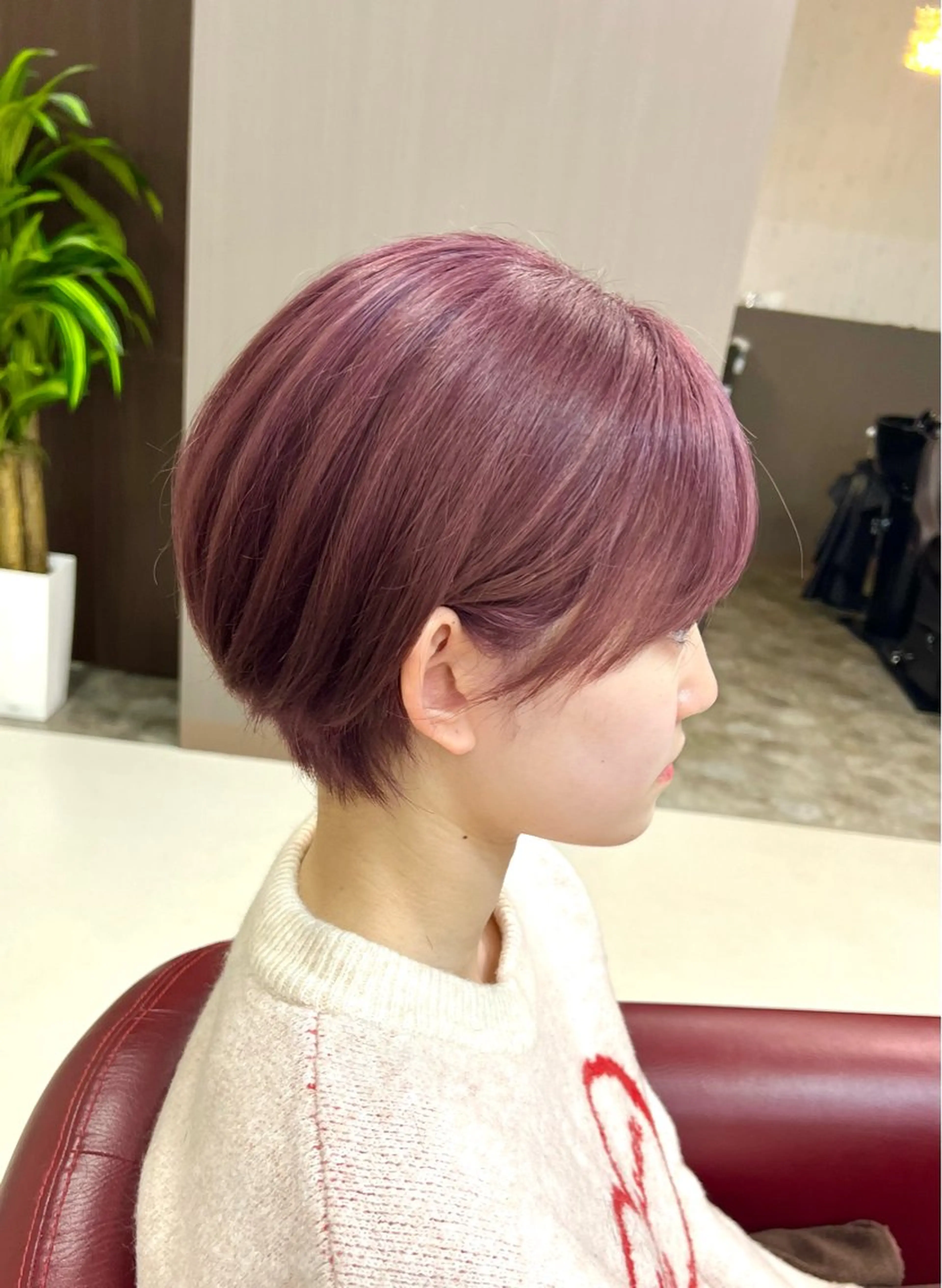 ショート カラー 丸みショート ピンクカラー ショートヘア KEN 🌟のヘアスタイル