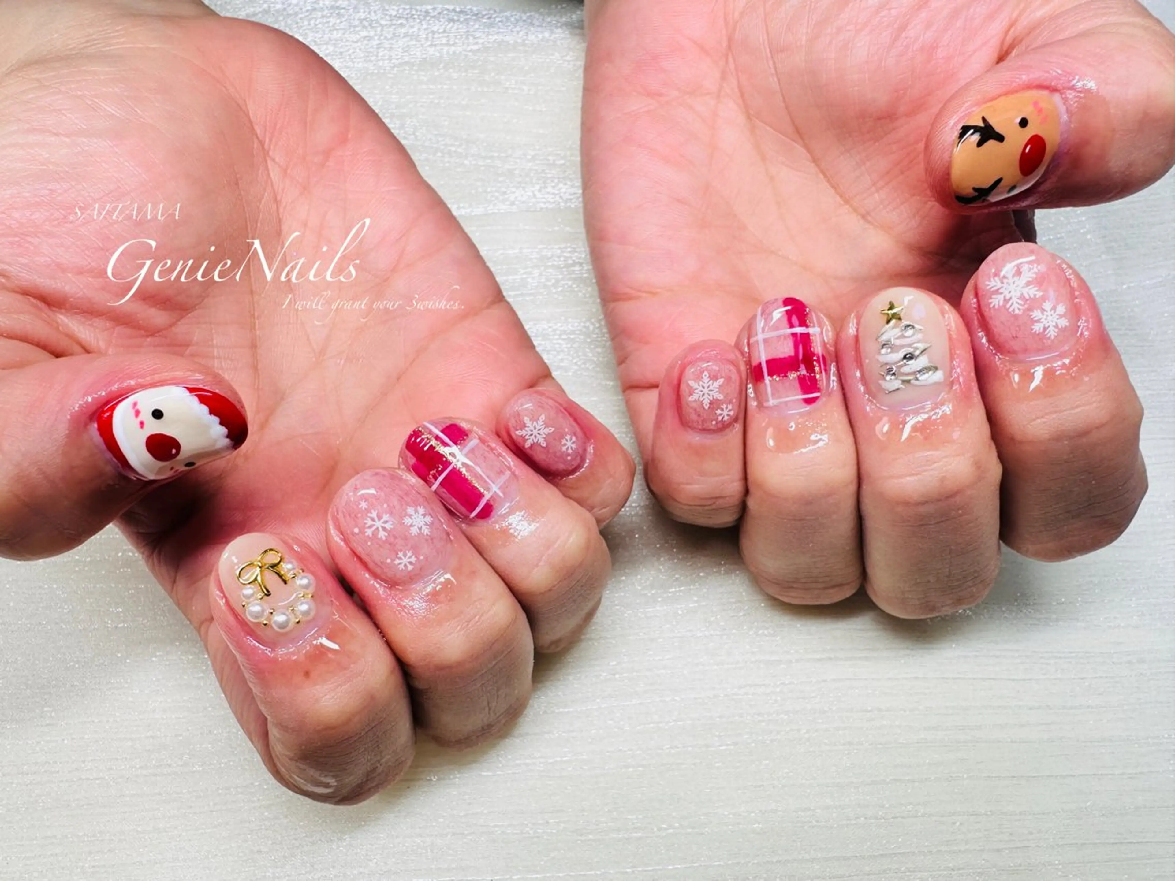 メンズ ネイル アートネイル 氷ネイル・うるうるネイル ロングネイル メンズネイル 持ち込み Genie Nailsのネイルデザイン