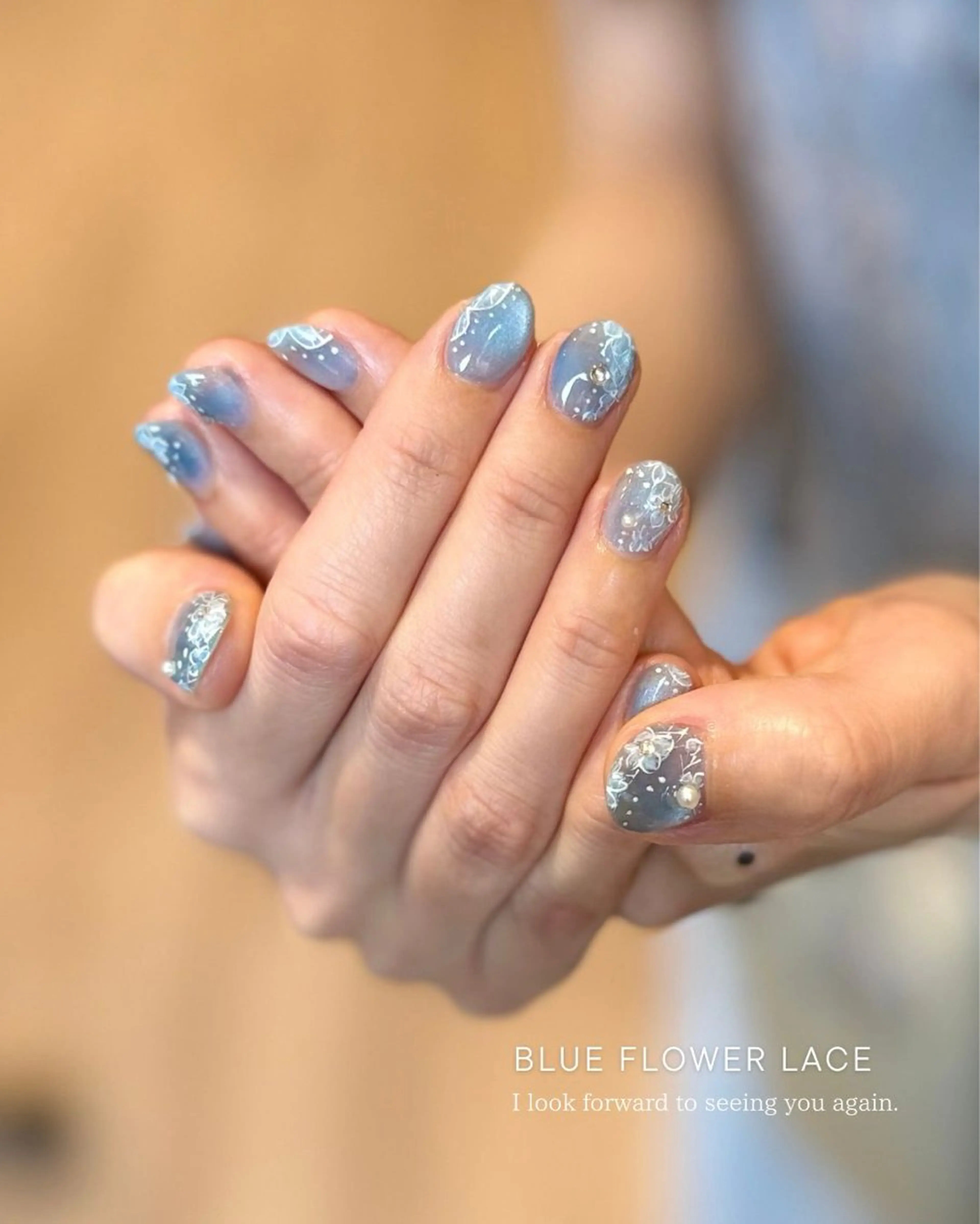 ネイル フラワーネイル ジェルネイル レース ロングネイル ニュアンスネイル Seemly 千田町店所属・フラワーパラジェル 🌸シームリーエミのネイルデザイン