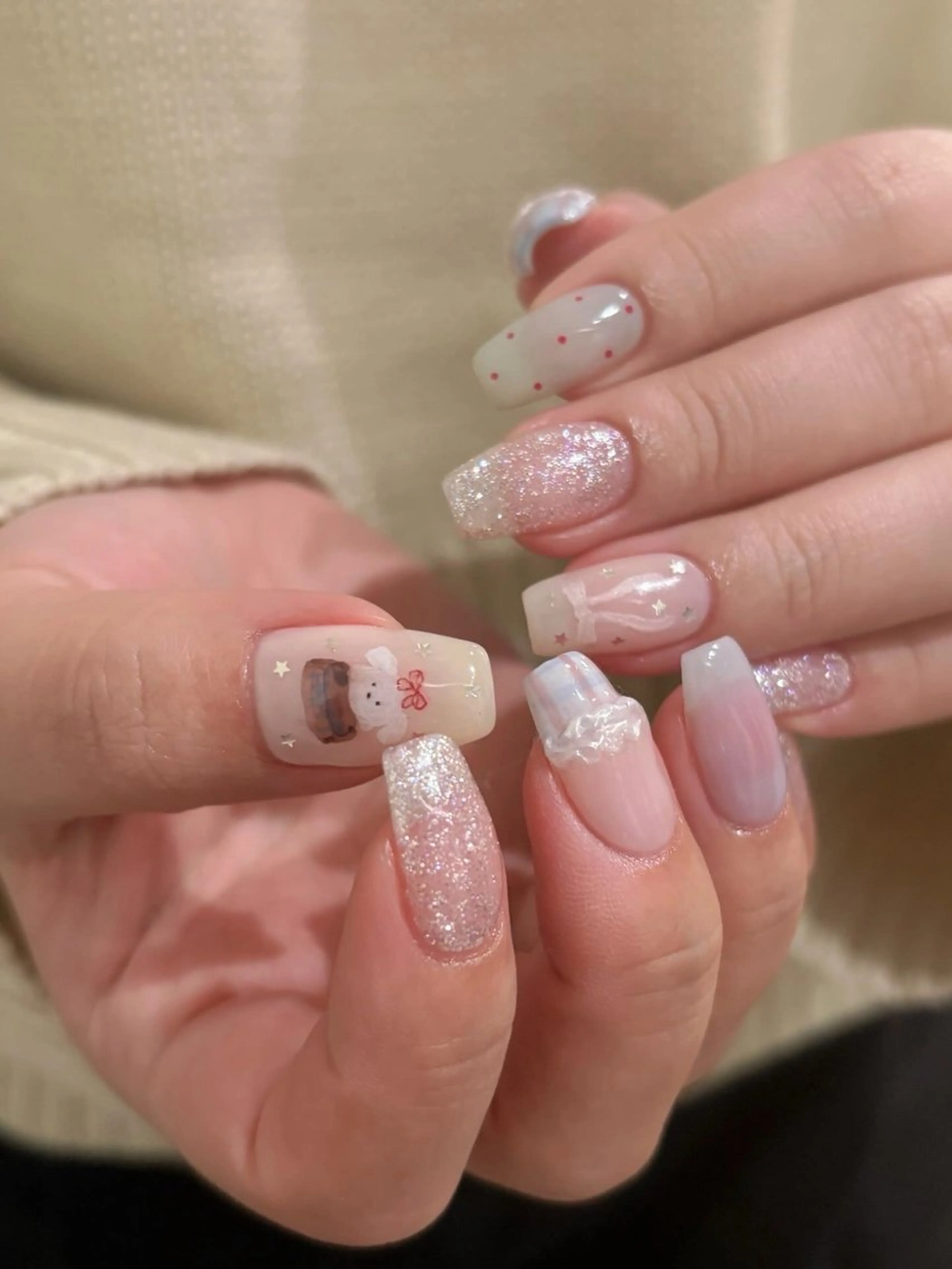 ネイル 韓国ネイル パステルネイル emi 🧸のネイルデザイン