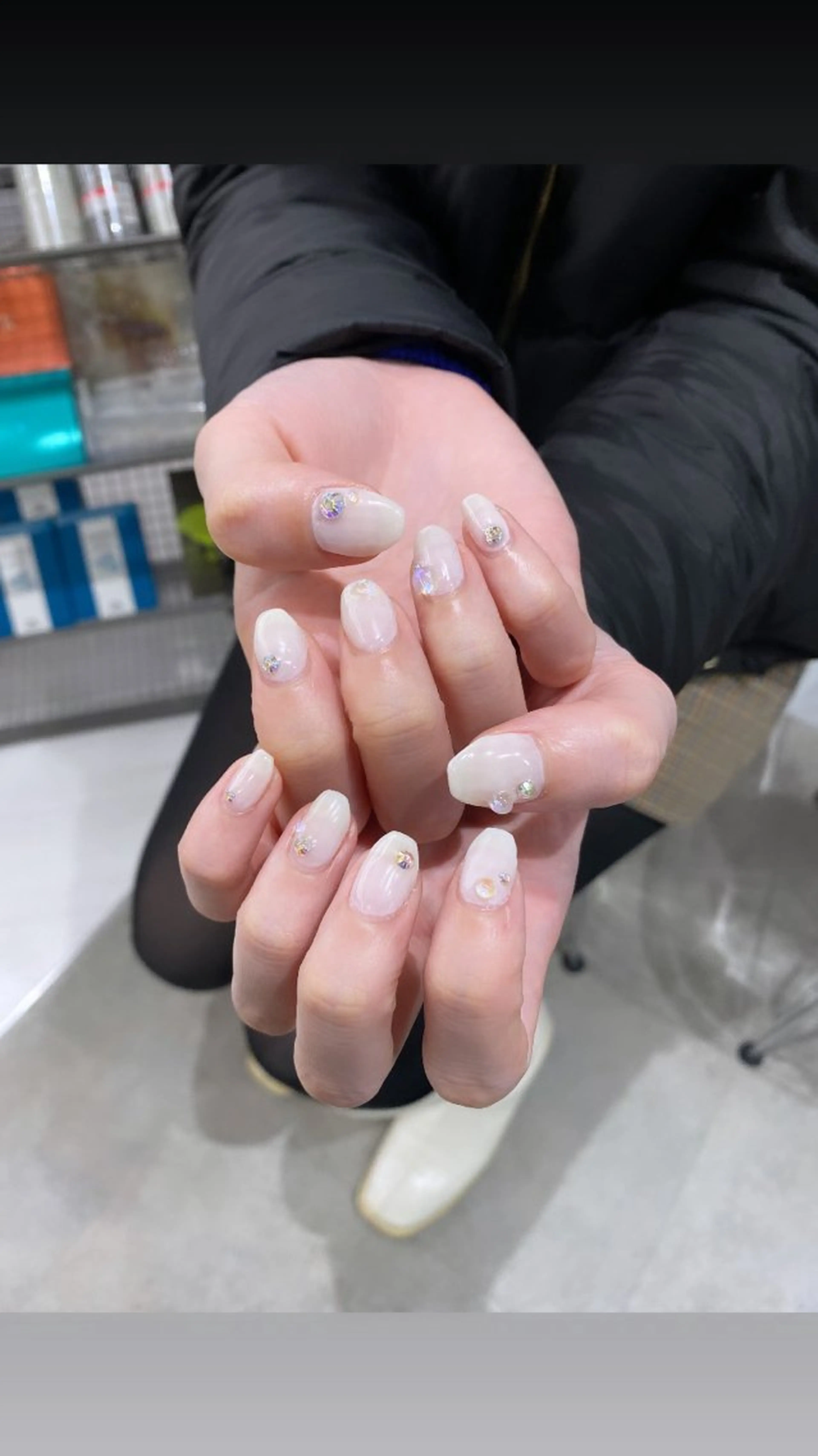 ネイル ジェルネイル 韓国ネイル パラジェル ワンホンネイル emu所属・けいこ🍊ニュアンス ネイル/個性派ネイルのネイルデザイン