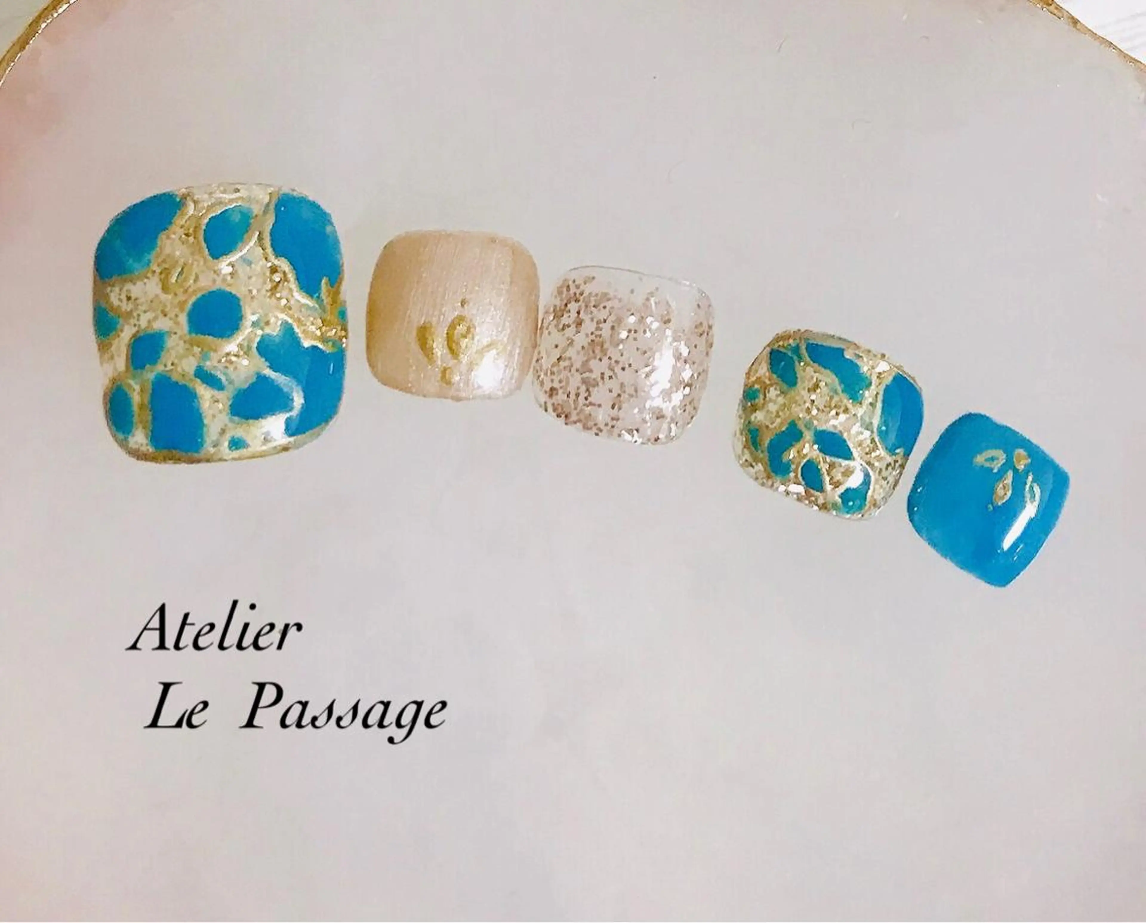 ネイル ジェルネイル キラキラネイル 大理石ネイル(マーブル) ニュアンスネイル パラジェル Atelier Le Passage所属・h nakatsukaのネイルデザイン