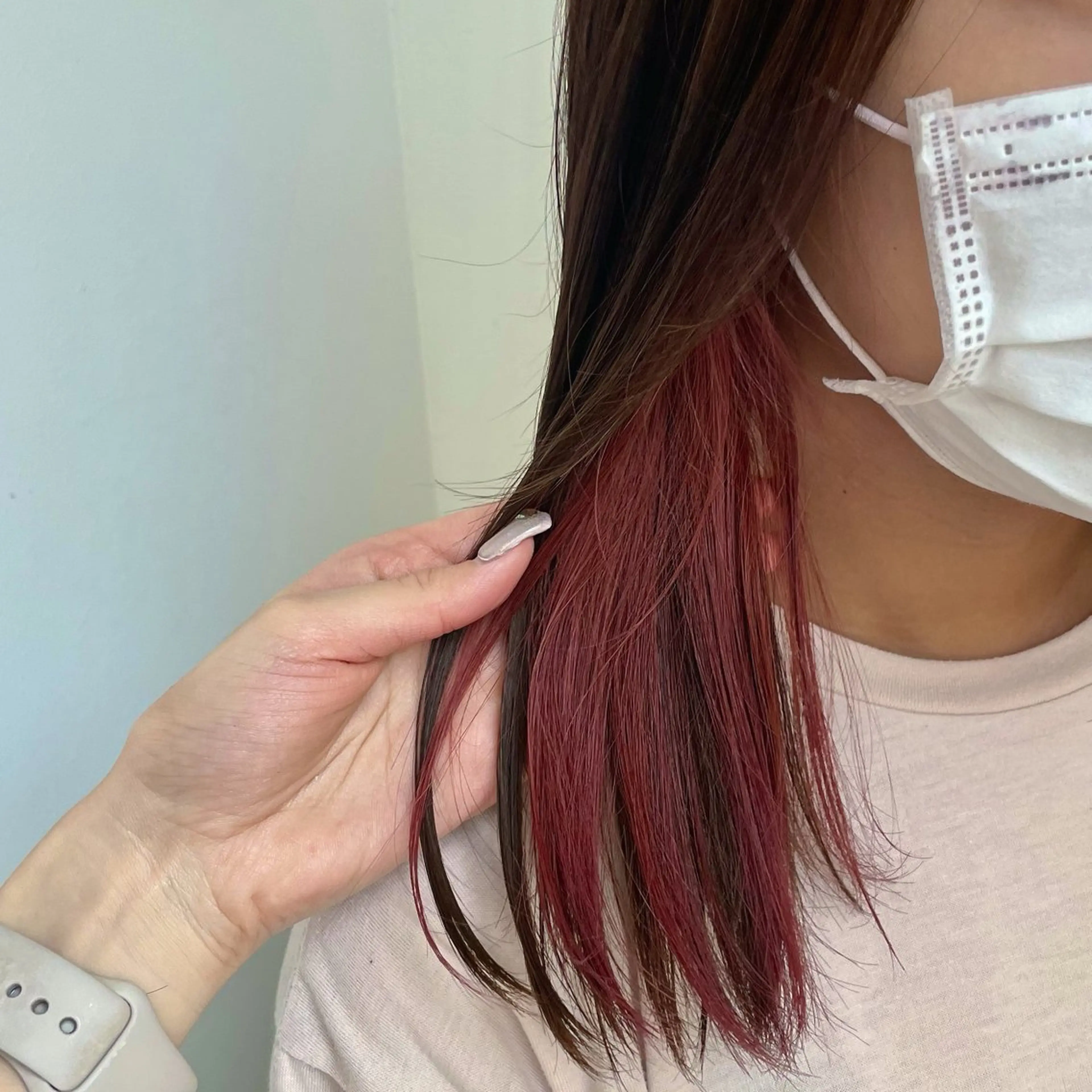 セミロング カラー インナーカラー 韓国ヘア🇰🇷 Misuzuのヘアスタイル