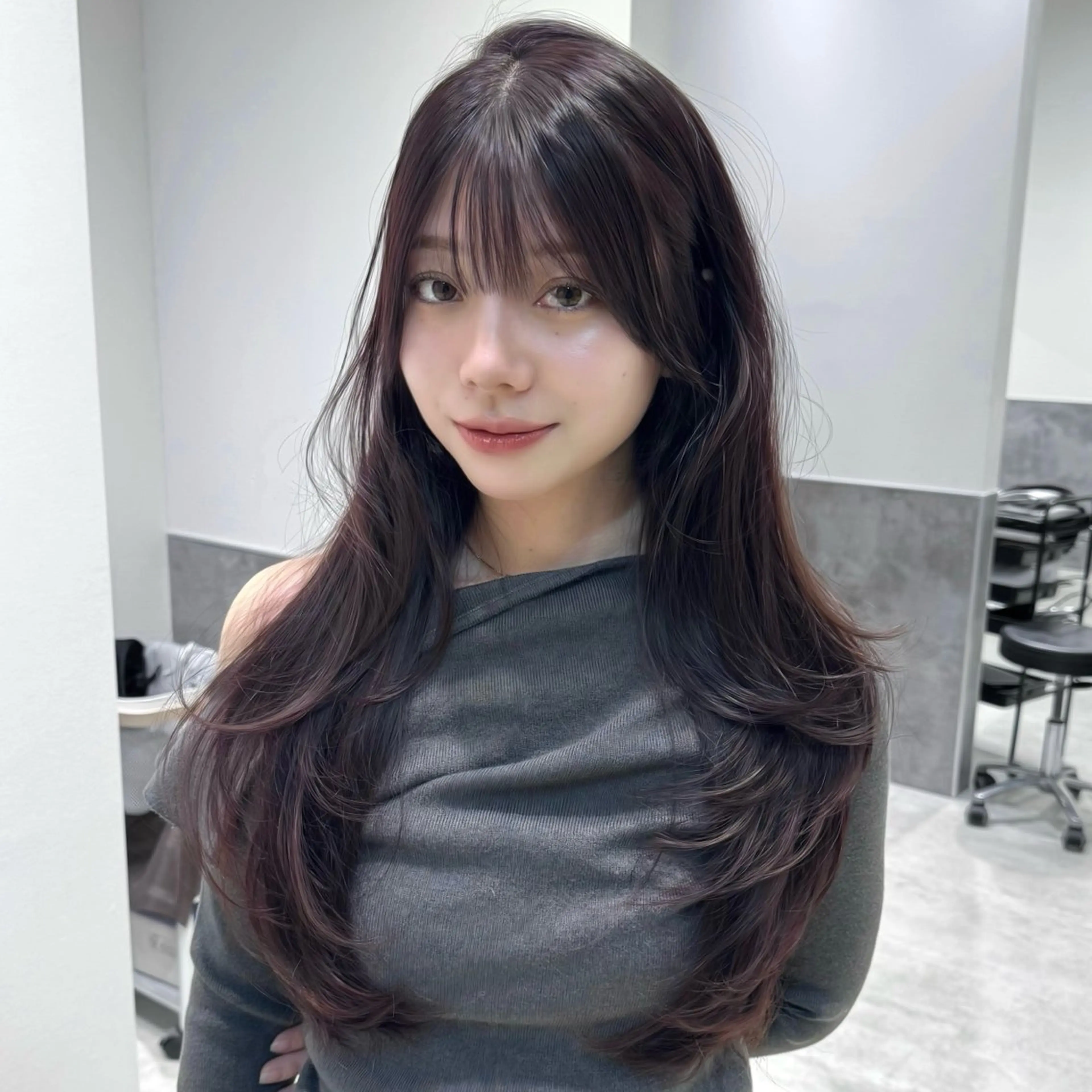 ロング カラー ブリーチ ブラウンカラー ブリーチなしカラー カット ヘアカラー トリートメント GO TODAY 原宿Verno店所属・韓国系支持率No.1 レイヤー特化/きょうのヘアスタイル