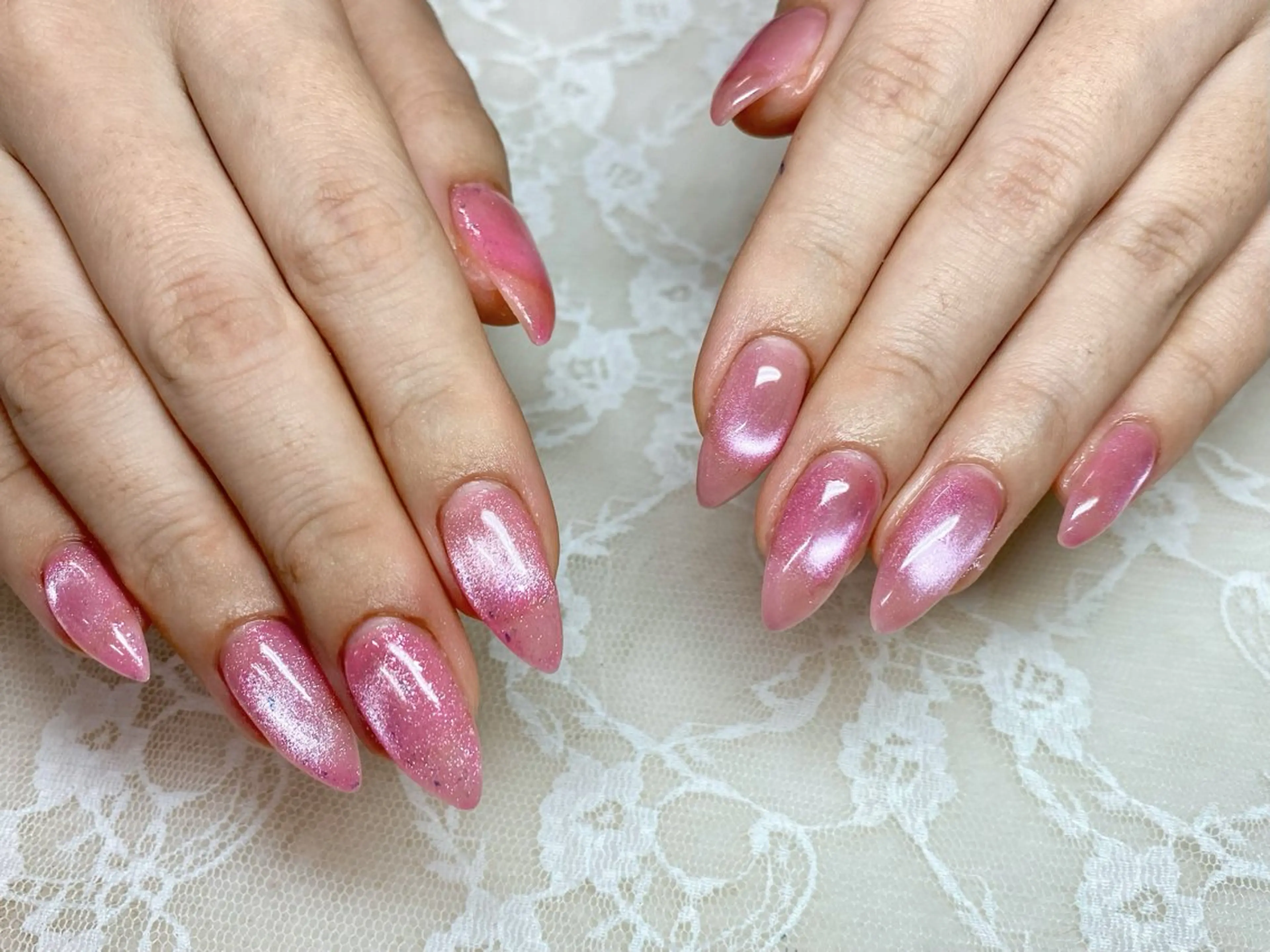 ネイル ピンク ハンドネイル フットネイル ハンドケア 心斎橋Salon Epokkuのネイルデザイン