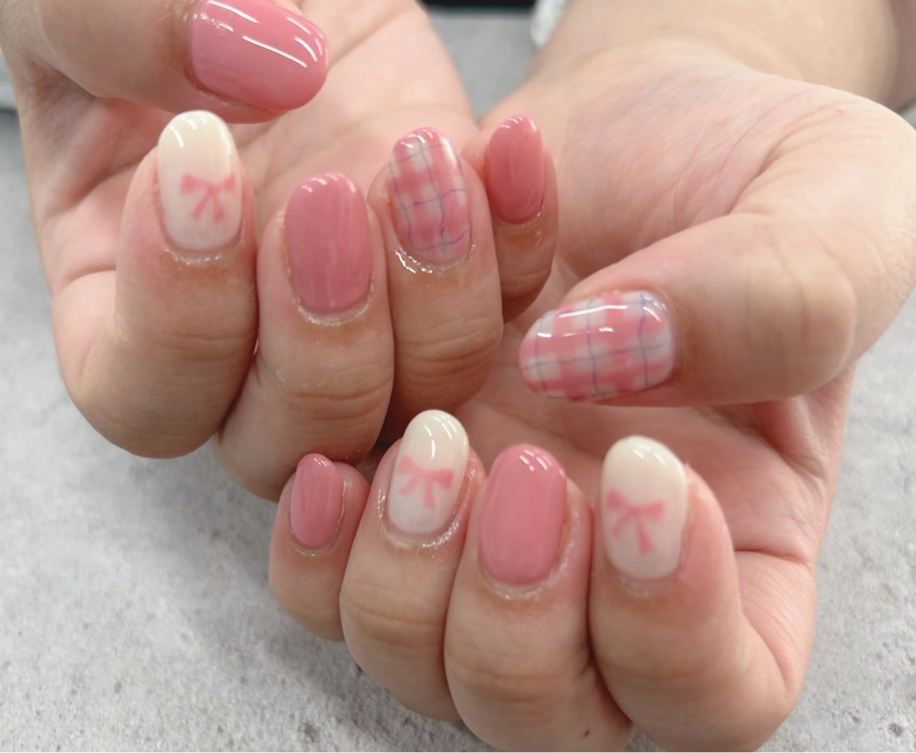 ネイル リボン ハンドネイル Nail Salon agré所属・agré ネイルサロン アグレのネイルデザイン