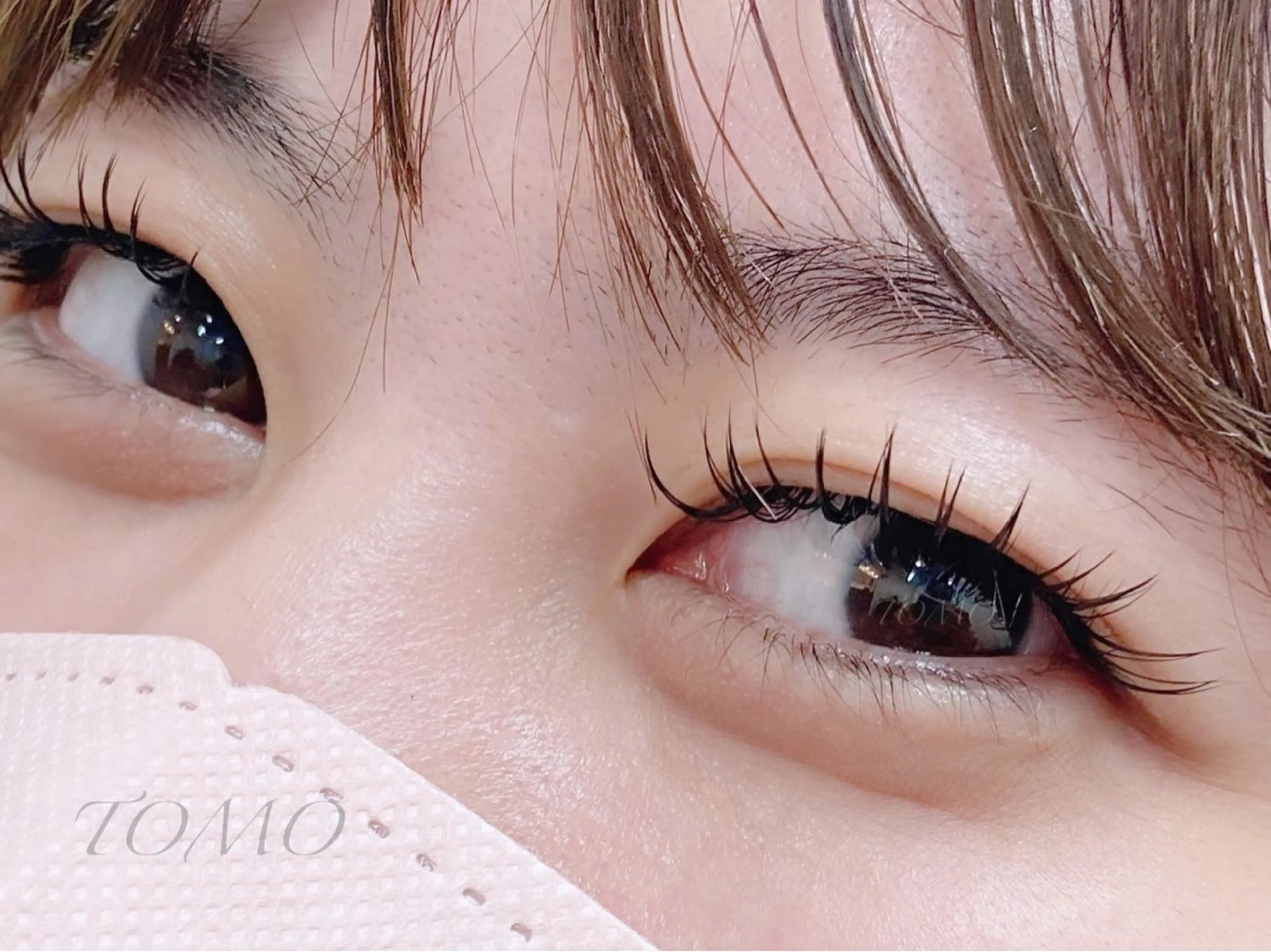 マツエク・マツパ バインドロック 束感まつ毛 フラットラッシュ まつげパーマ 一重×まつ毛パーマ マツエク eneru by arto🌻TOMOのマツエク・マツパデザイン