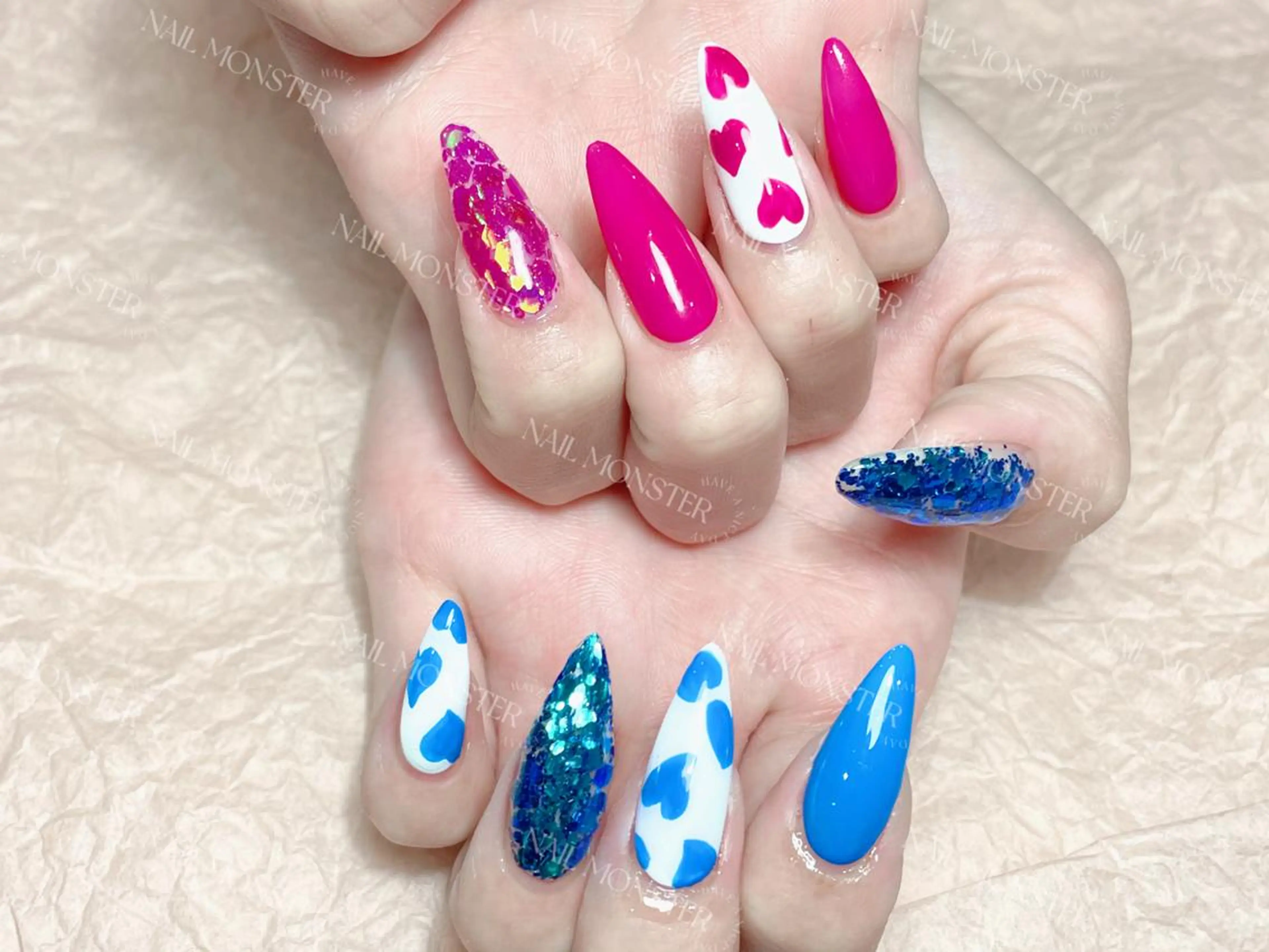 ネイル 長さ出し ゴージャス 持ち込み スカルプネイル ハンドネイル yu ri 🌹のネイルデザイン