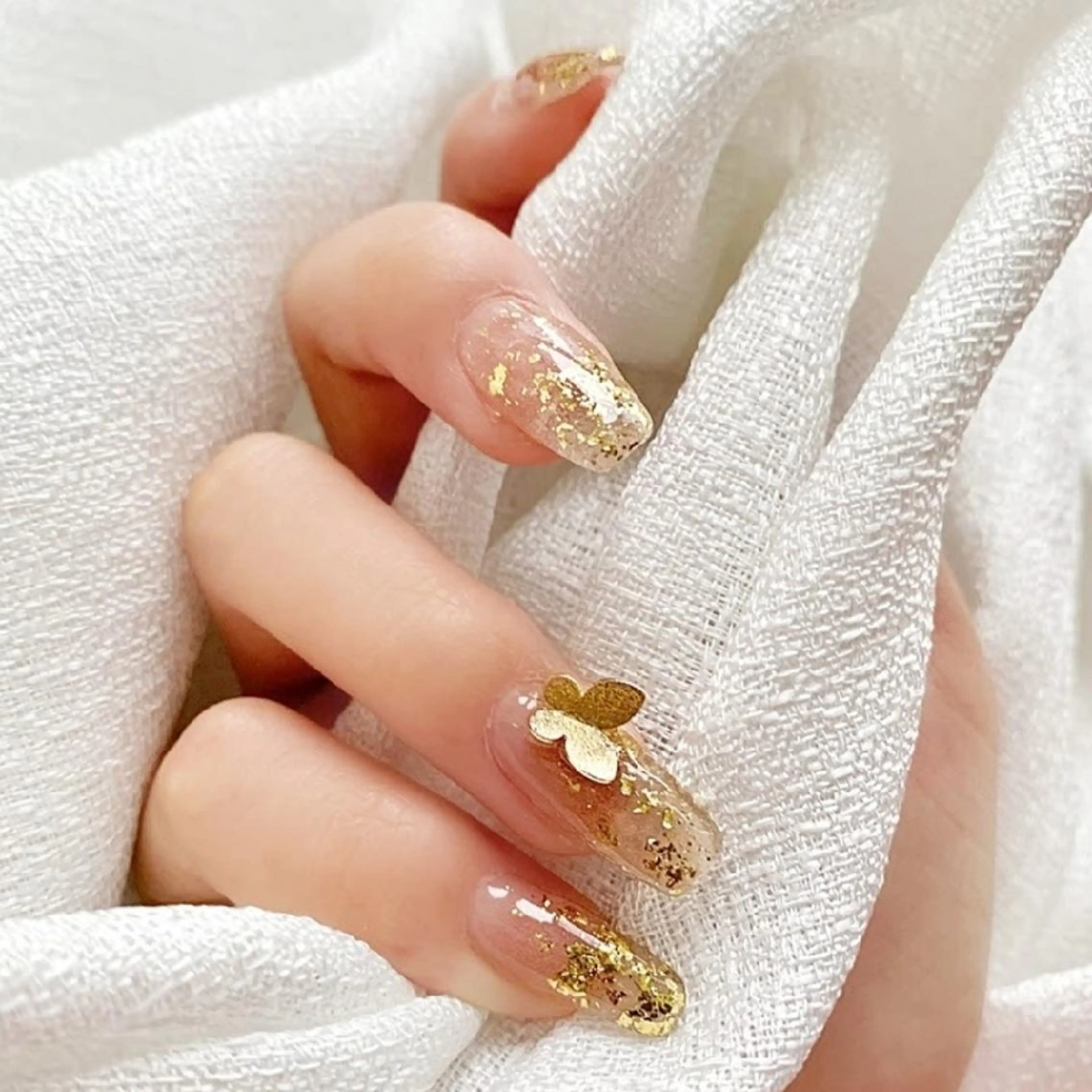 ネイル ネイリストゆか💅 長さだし、深爪矯正のネイルデザイン