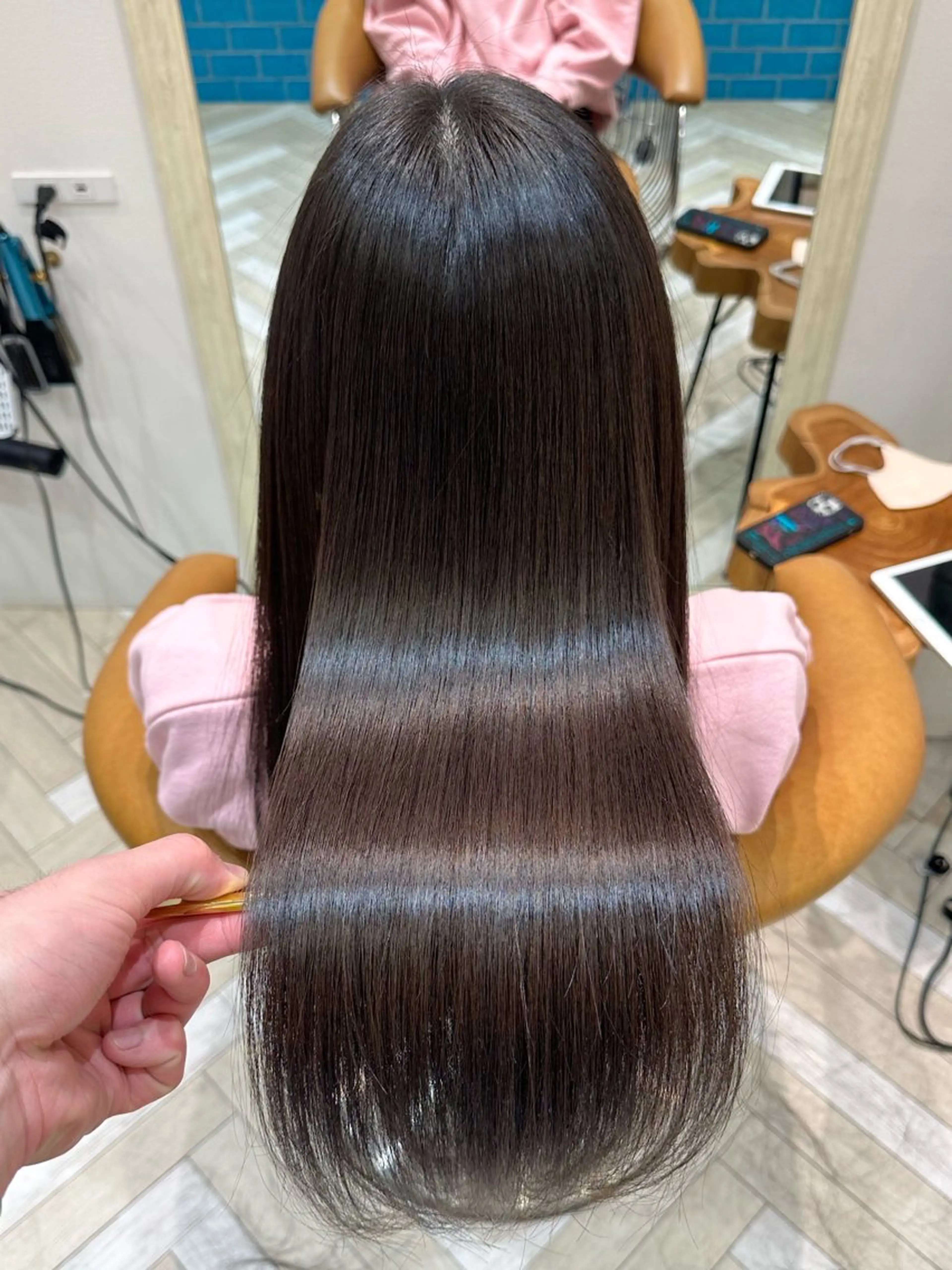 セミロング カット 縮毛矯正 トリートメント 新宿/髪質改善/ボブ 韓国レイヤー大重聖斗のヘアスタイル