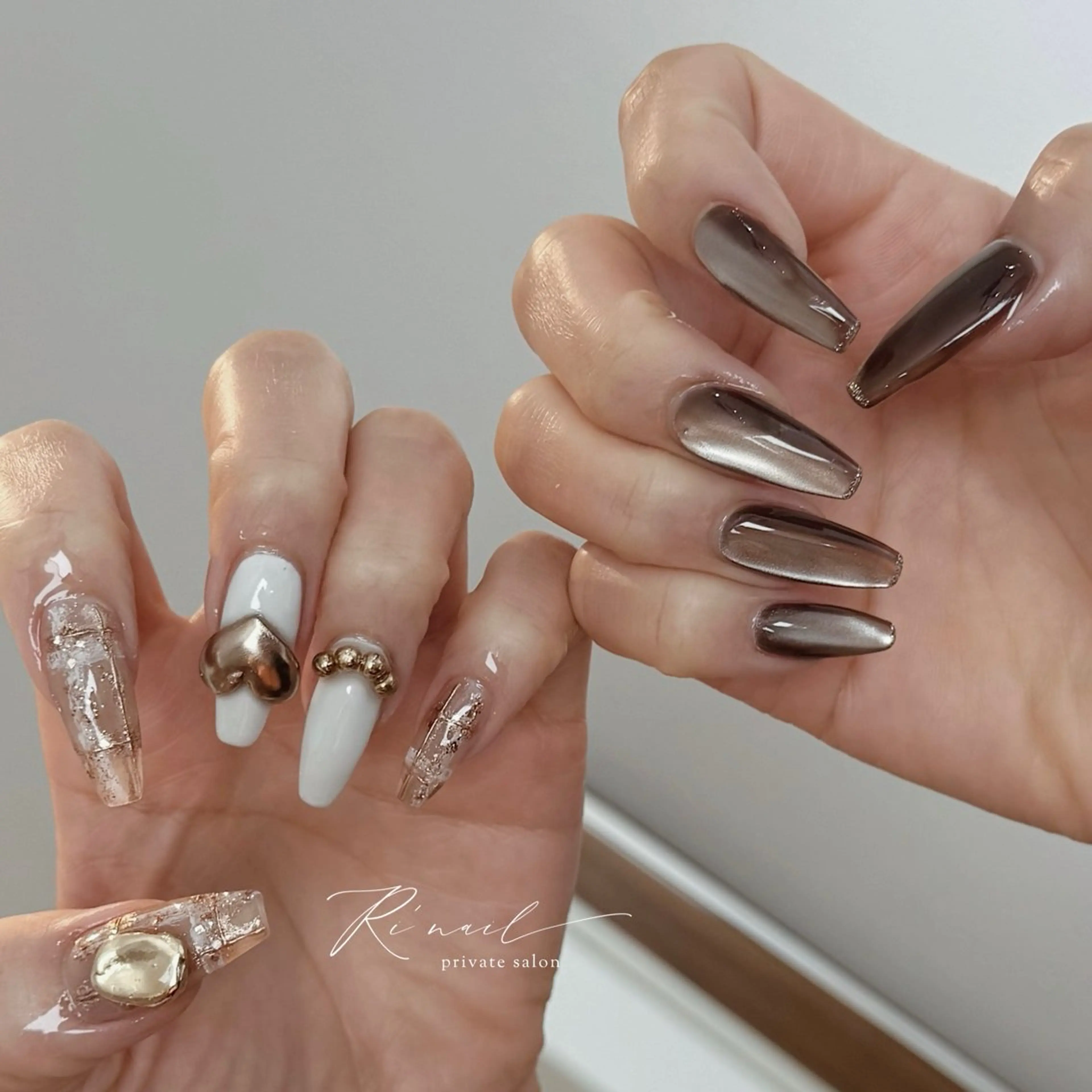 ネイル ハート マグネットネイル バレンタイン ISHIWATA LINAのネイルデザイン