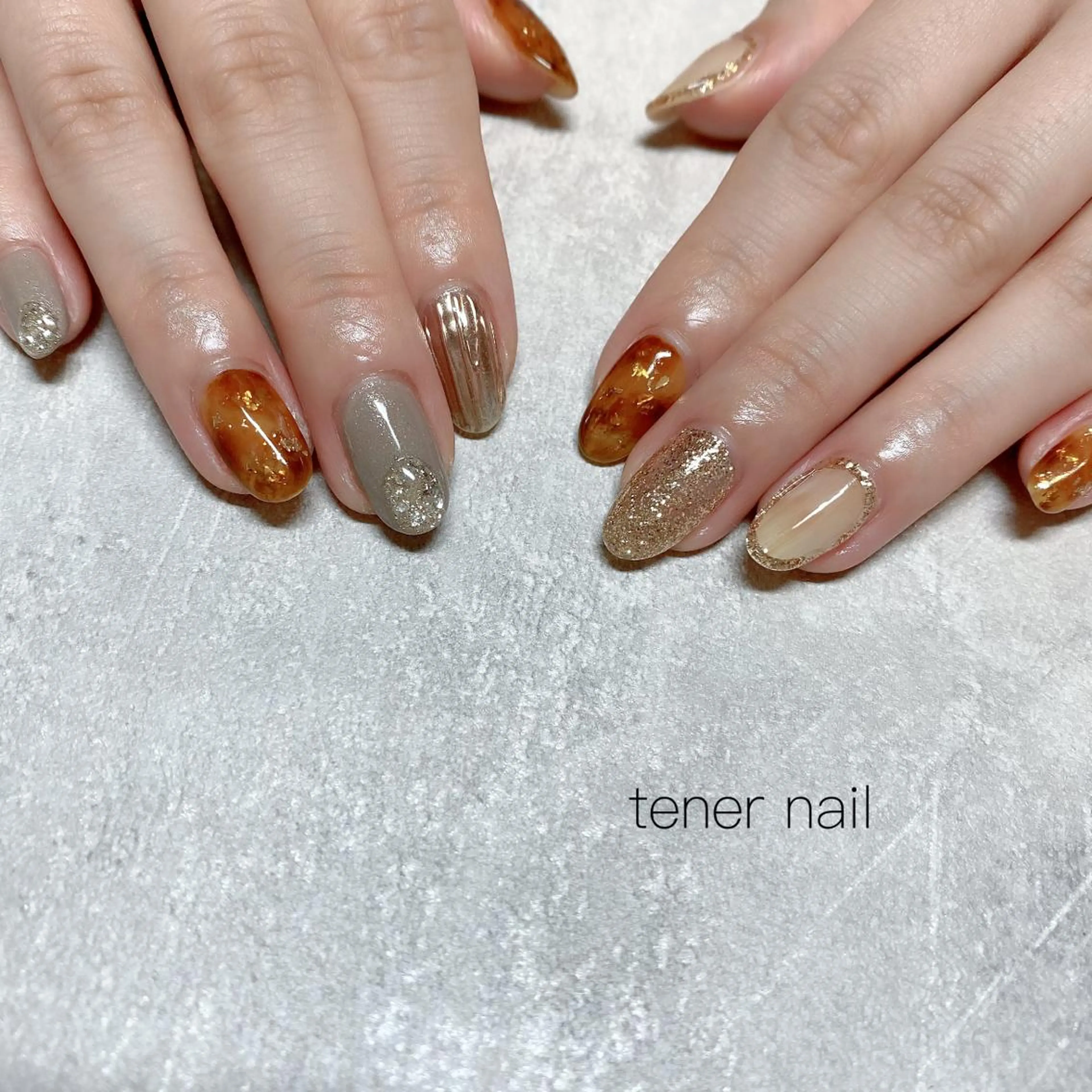 ネイル べっ甲ネイル ニュアンスネイル tener  nail  テネルネイル所属・テネルネイル tener nailのネイルデザイン