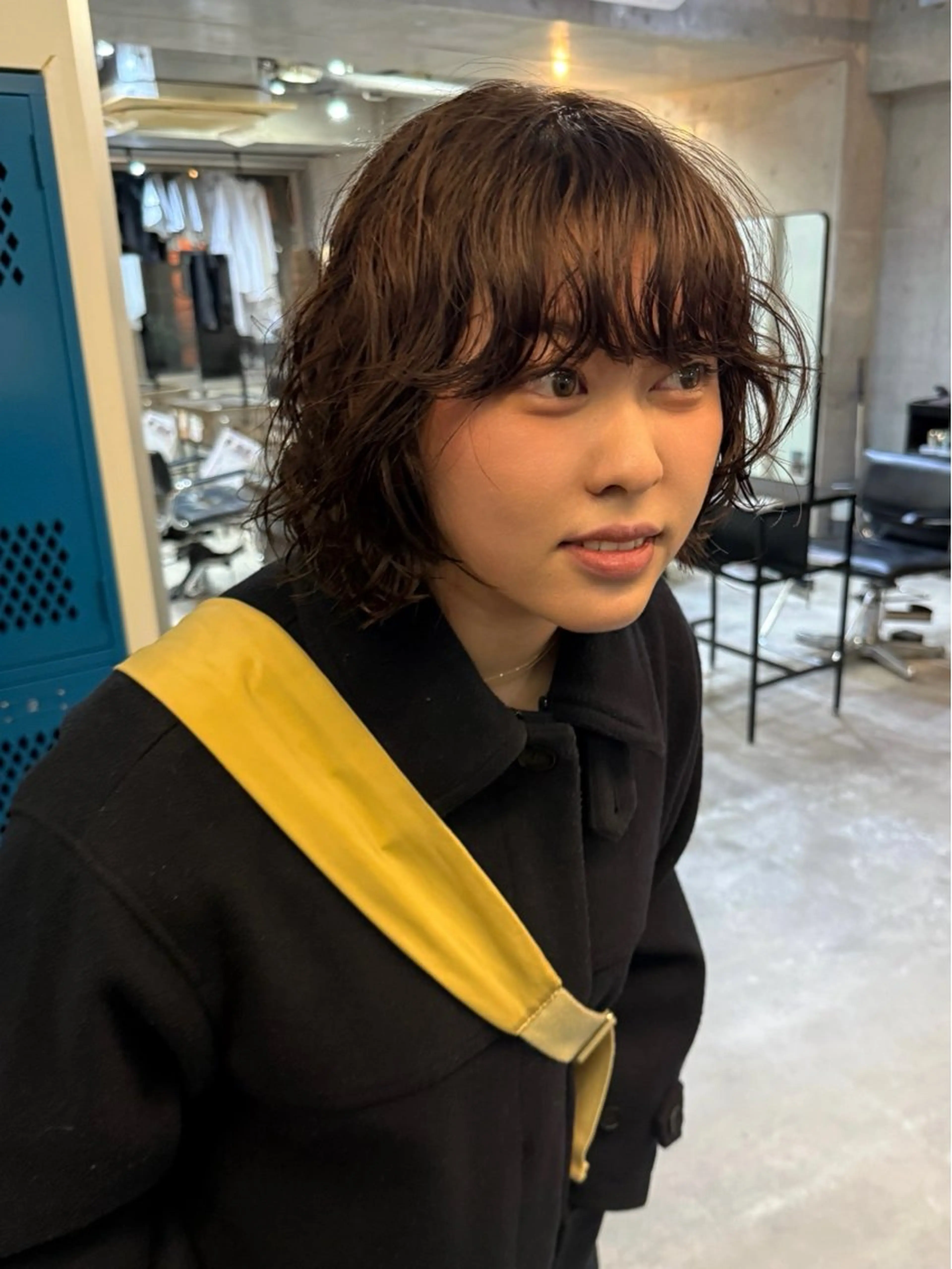 ショート アッシュ アッシュブラウン ボブ くせ毛 カット パーマ レイヤーカット\ウル フ　chinatsuのヘアスタイル