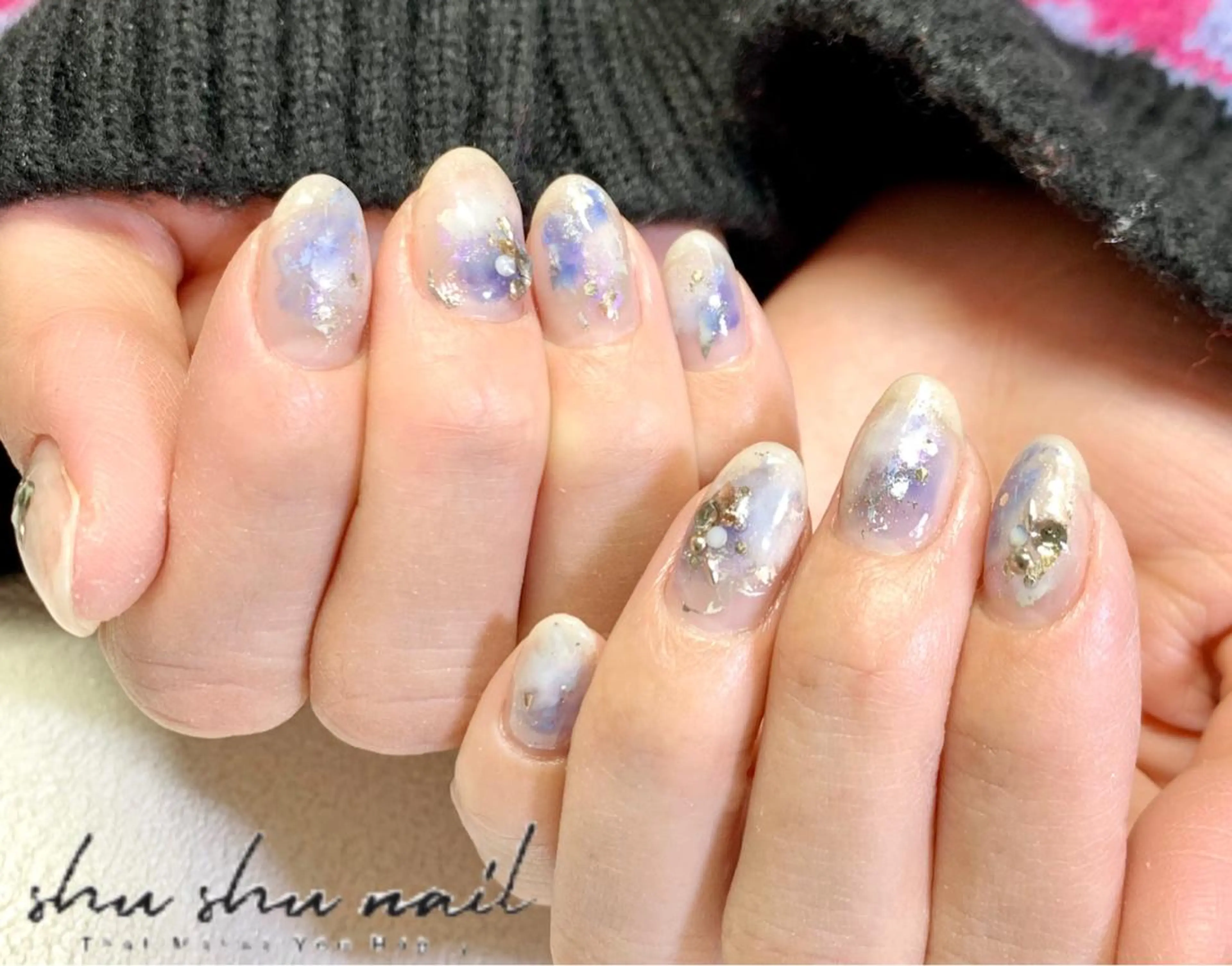 ネイル ブルー ニュアンスネイル shushunail所属・和田 周子のネイルデザイン