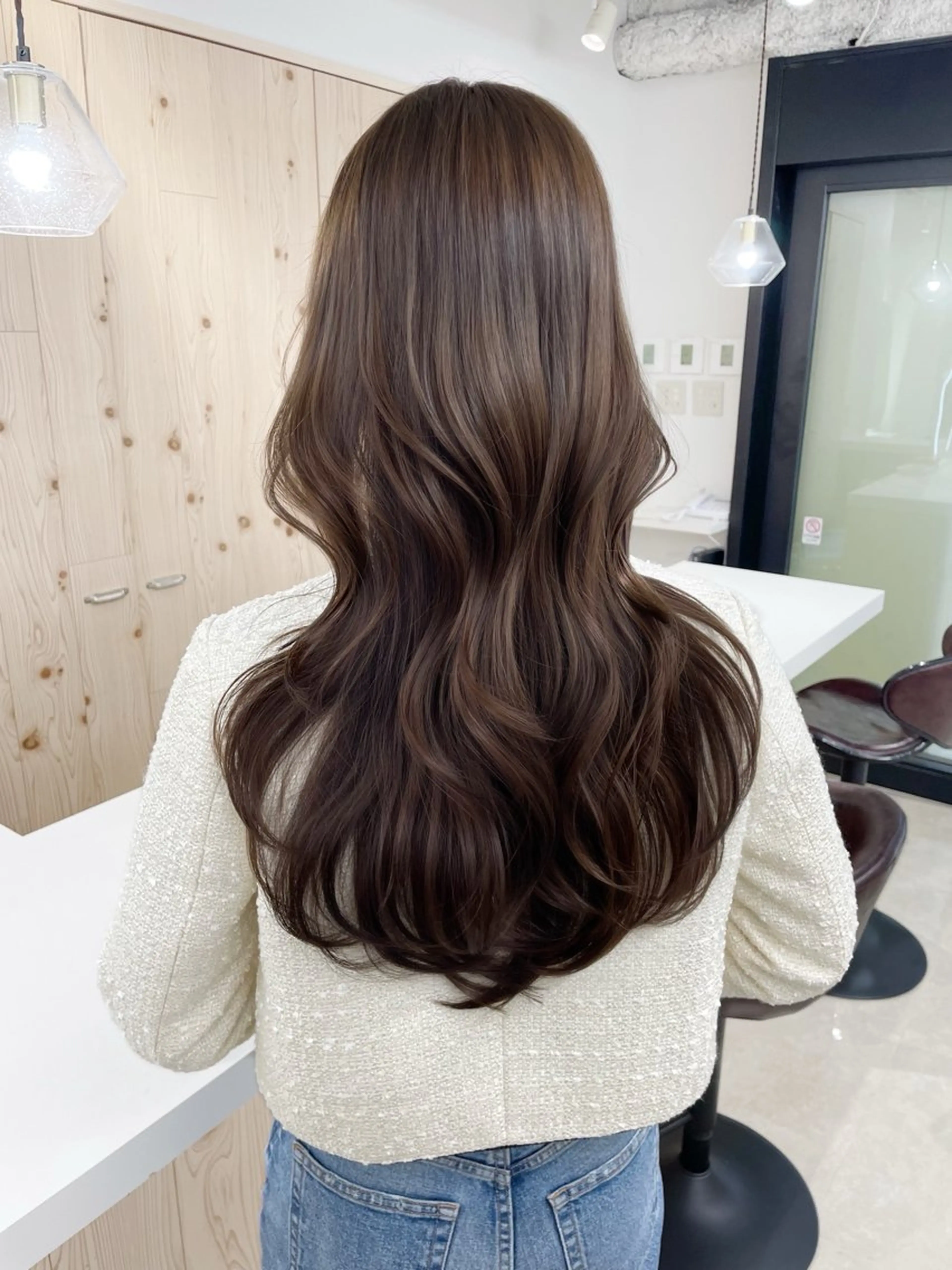 ロング カラー カット ヘアカラー トリートメント ヘアセット 新宿/韓国ヘア/ 髪質改善ストレートのヘアスタイル