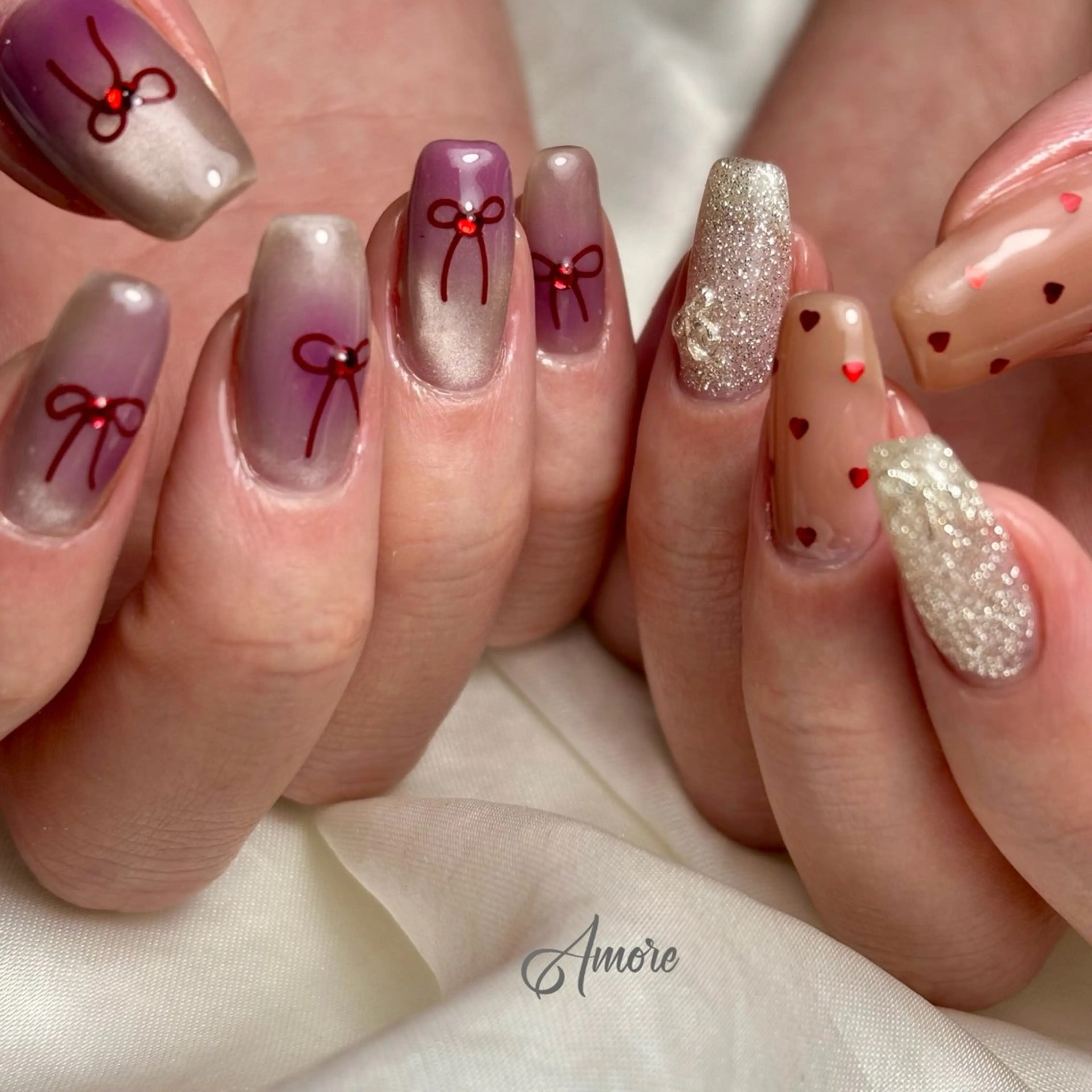 ネイル ジェルネイル キラキラネイル 韓国ネイル マグネットネイル パラジェル You kyehwaのネイルデザイン