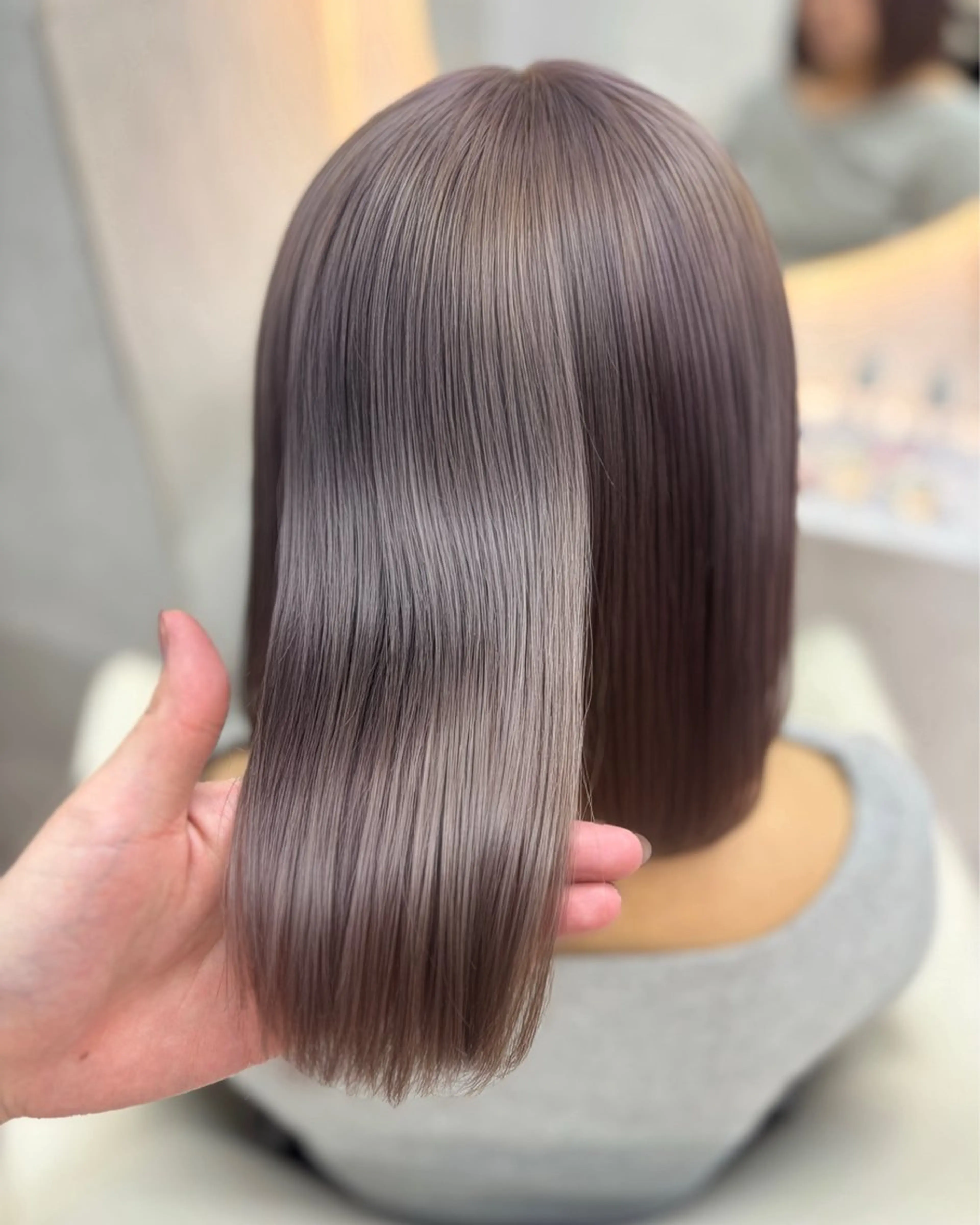 ロング カラー グレージュ ラベンダーカラー ラベンダーグレージュ ラベンダーグレー ヘアカラー 🎀asumi/大宮 /ブリーチモデル🎀のヘアスタイル