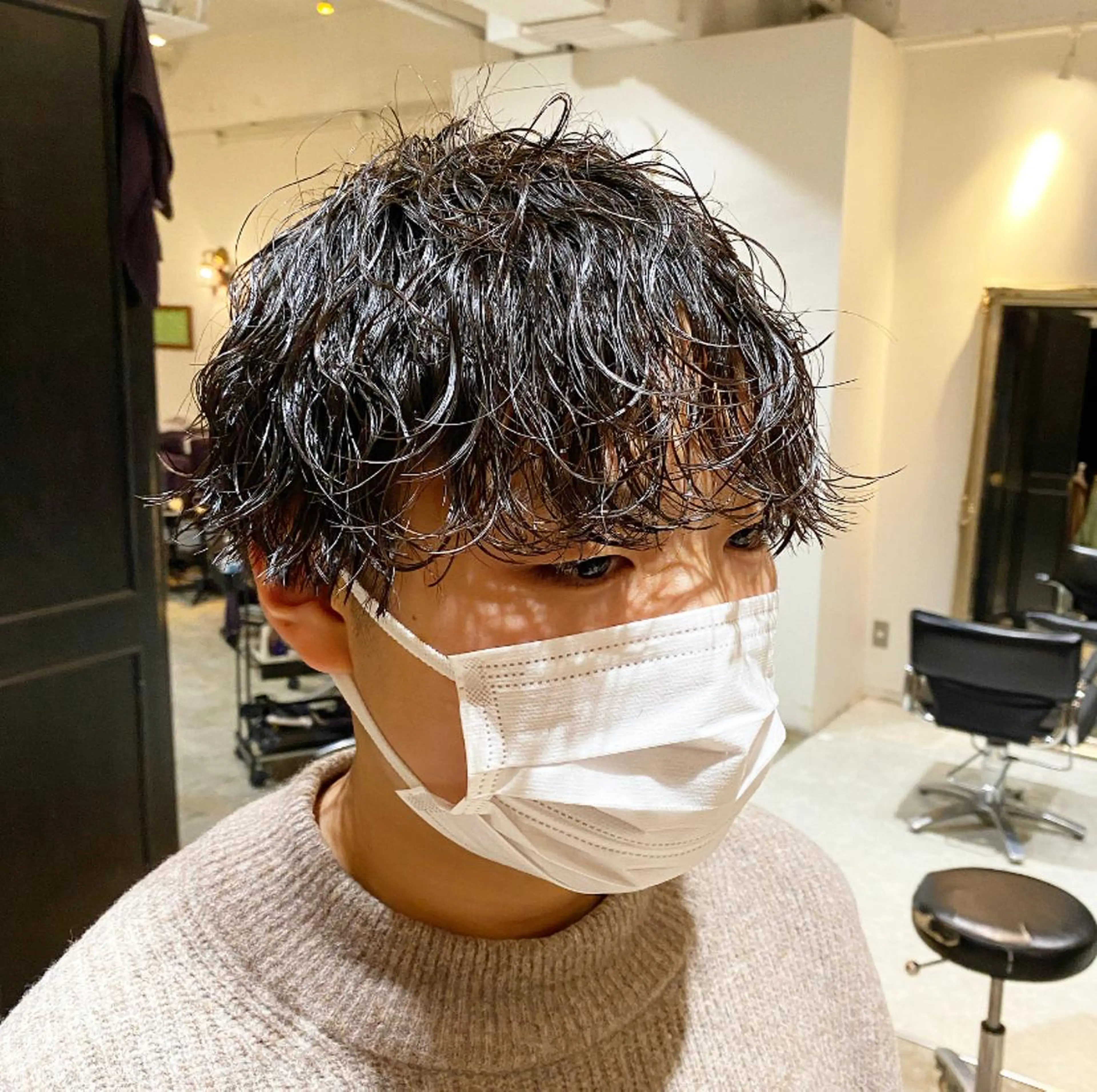 ミディアム カット パーマ バレイヤージュ職人 🔥代表YU-SHIのヘアスタイル