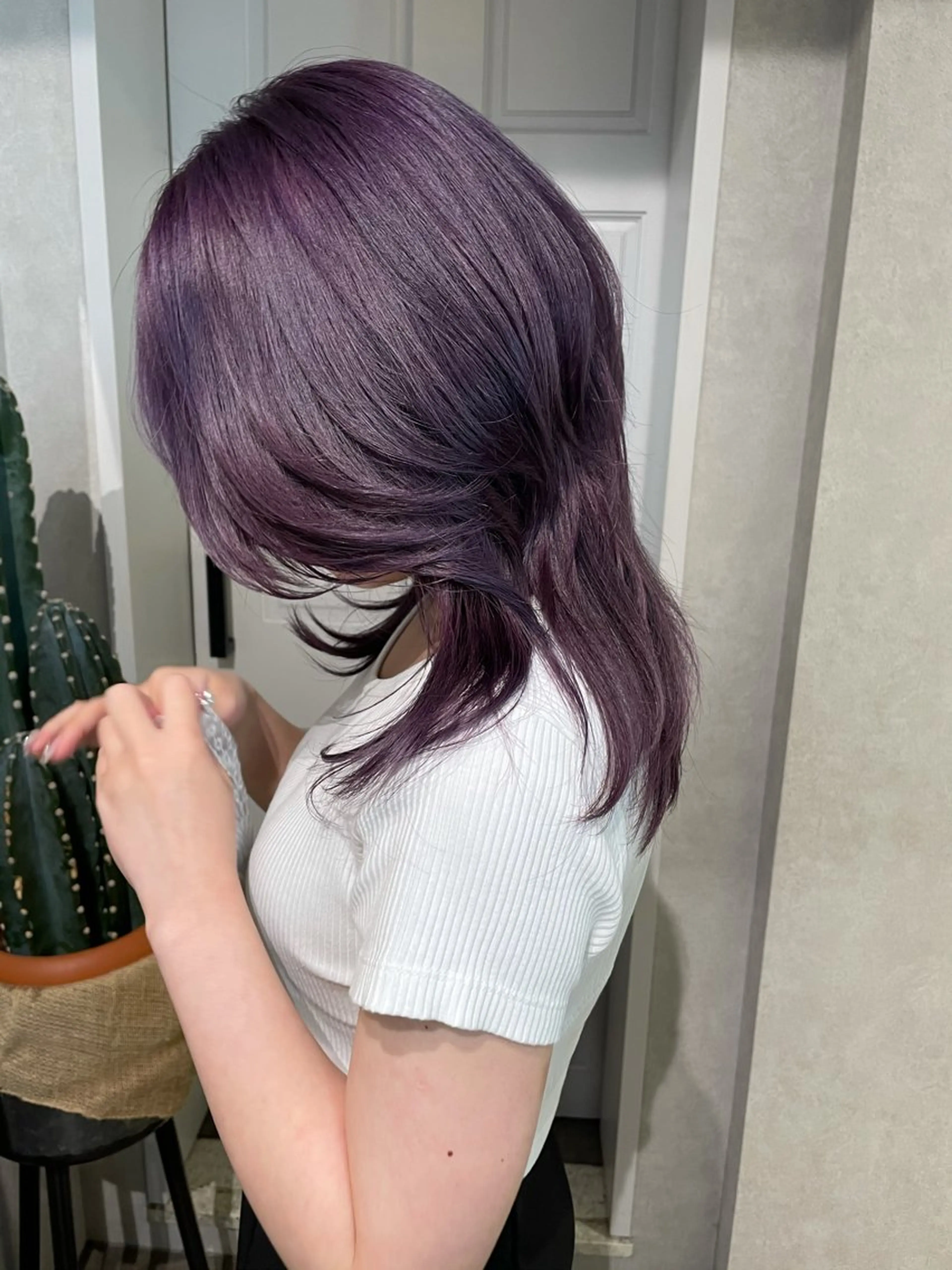 ミディアム カラー ブリーチ ケアブリーチ 透明感カラー ハイトーンカラー ラベンダーカラー ヘアカラー ナチュラル透明感🌱 小山美樹子のヘアスタイル