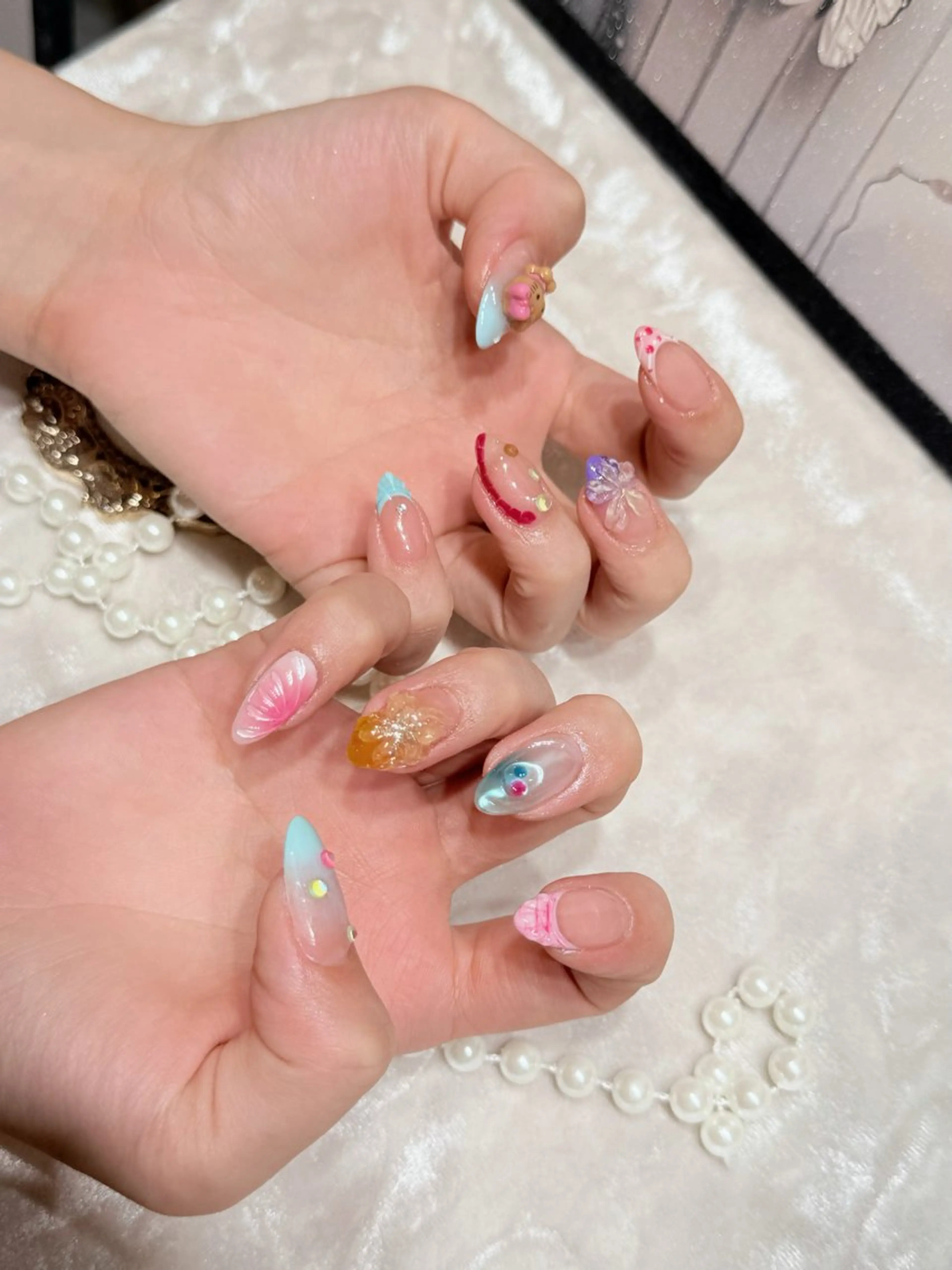 ネイル アートネイル フットネイル ジェルネイル ハート マグネットネイル Babarla Nailのネイルデザイン