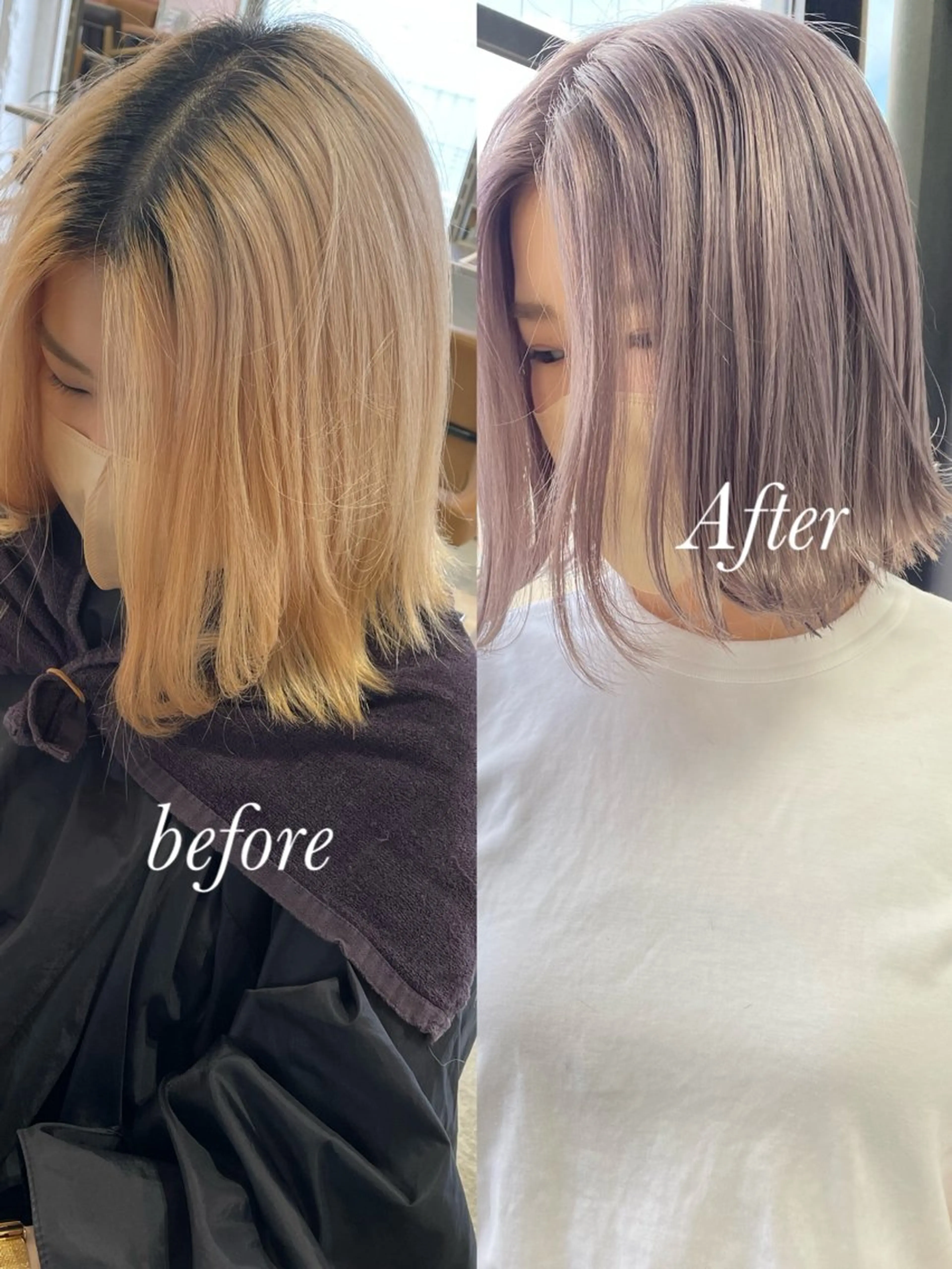 ミディアム カラー ヘアカラー トリートメント ✨ブリーチ特化✨ 💚Acchon💚のヘアスタイル